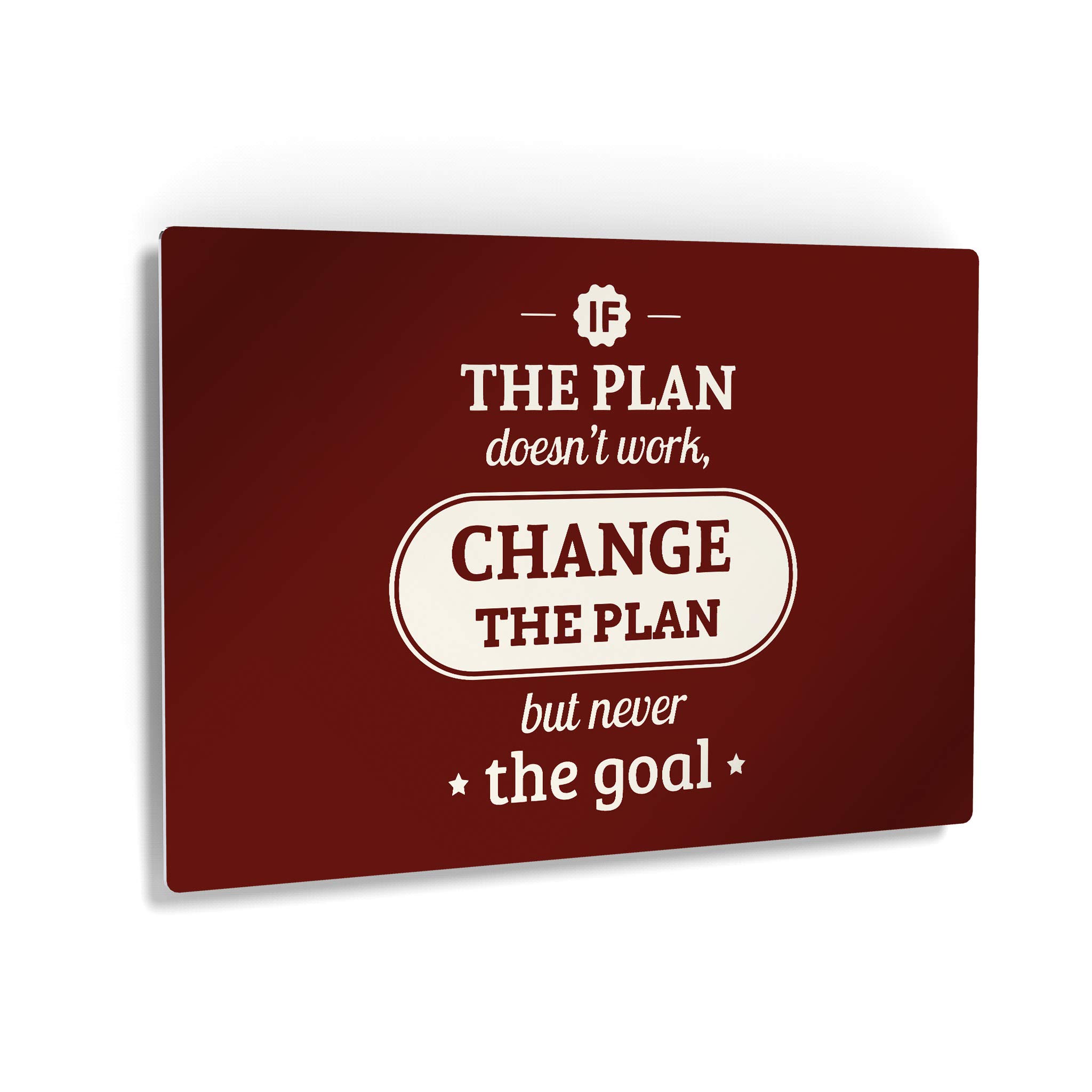 Smile Art Design 'If the Plan Doesn't Work Change The Plan' Motivational Metal Wall Art - 24x36 Inch Retro Quote Sign for Office, Home & Business Decor - Inspirational Entrepreneur Gift for Coworkers, Boss & Graduates - Perfect for Modern Workspaces, Living Rooms & Home Offices