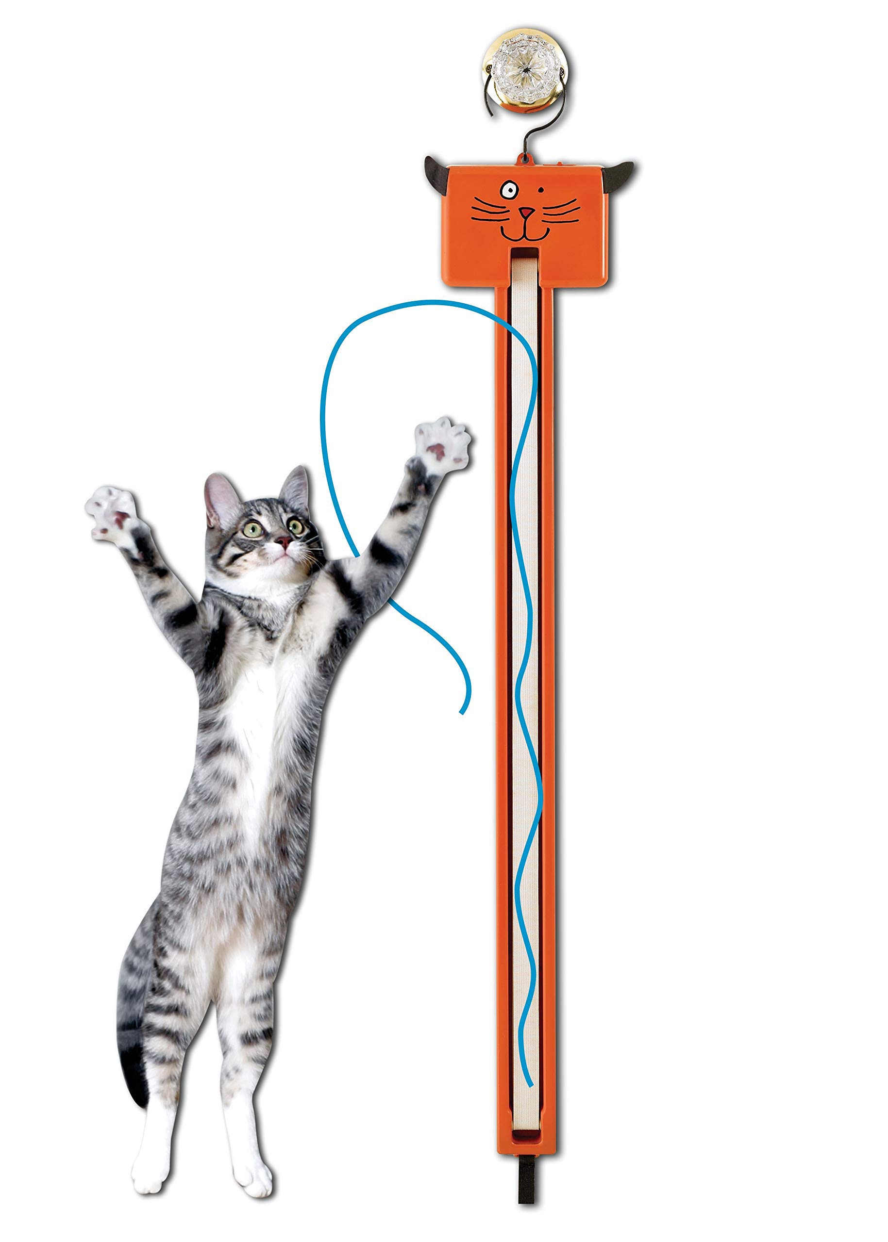 Interactive Moody Pet Fling-AMA-String Cat Toy for Indoor Play - Engaging Feather & Bell Cat Teaser Wand for Kittens and Adult Cats