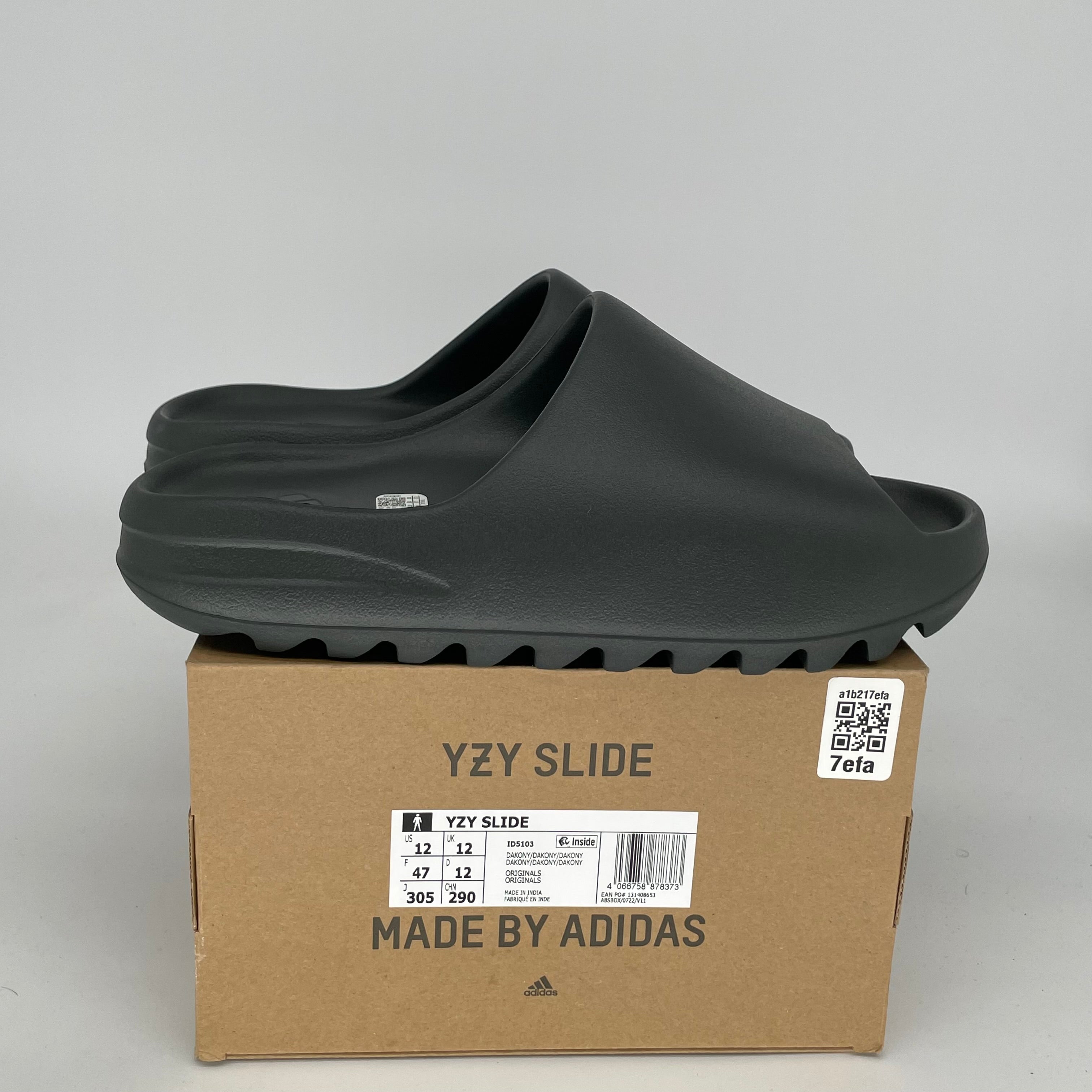 Adidas Yeezy Slide Dark Onyx - Men's Size 12 [ID5103] | Comfortable Slides for Home, Pool & Beach Wear