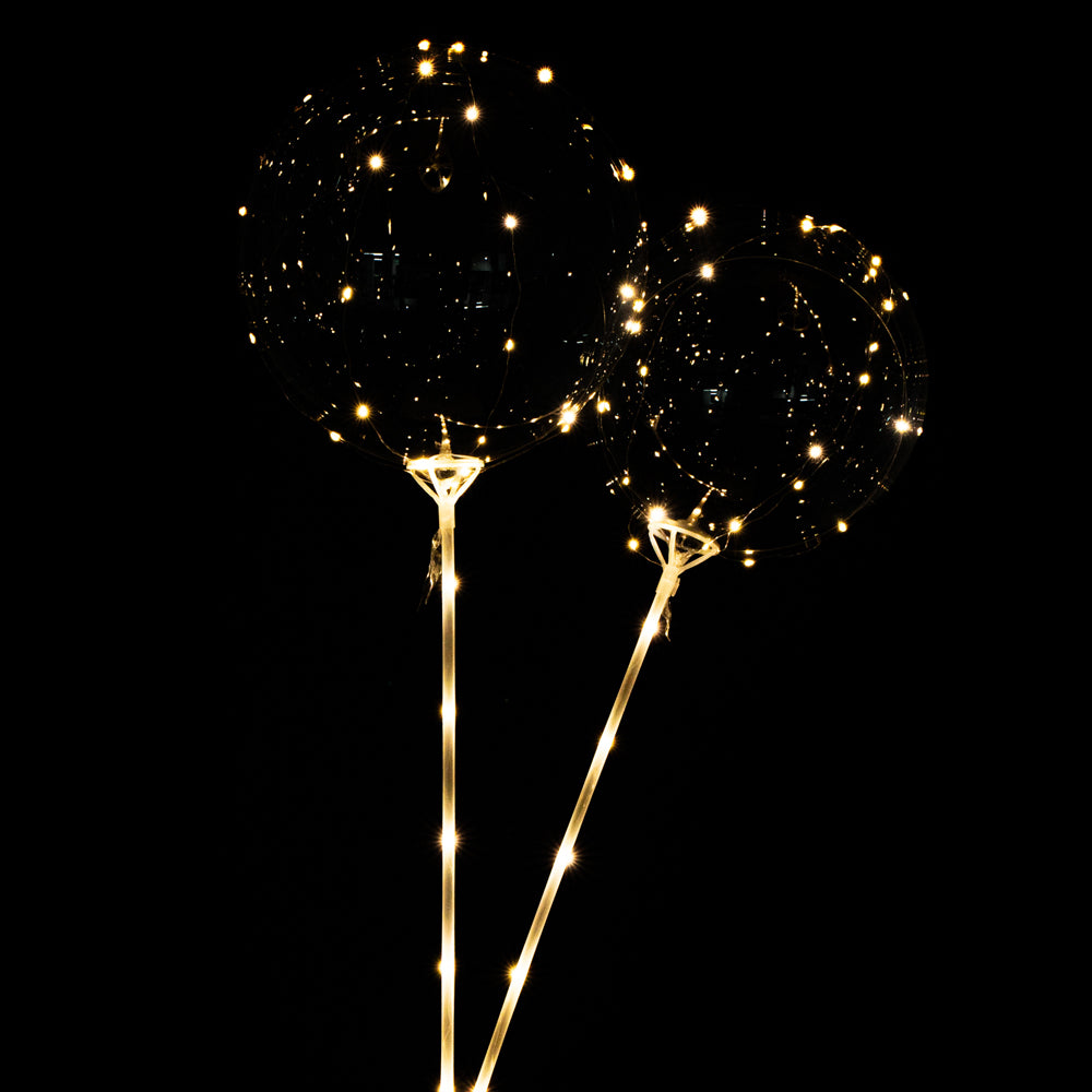 Balloonify Gold LED Bobo Balloon with String Light - 24 Inch, 10-Pack for Birthday Parties, Weddings & Home Decor