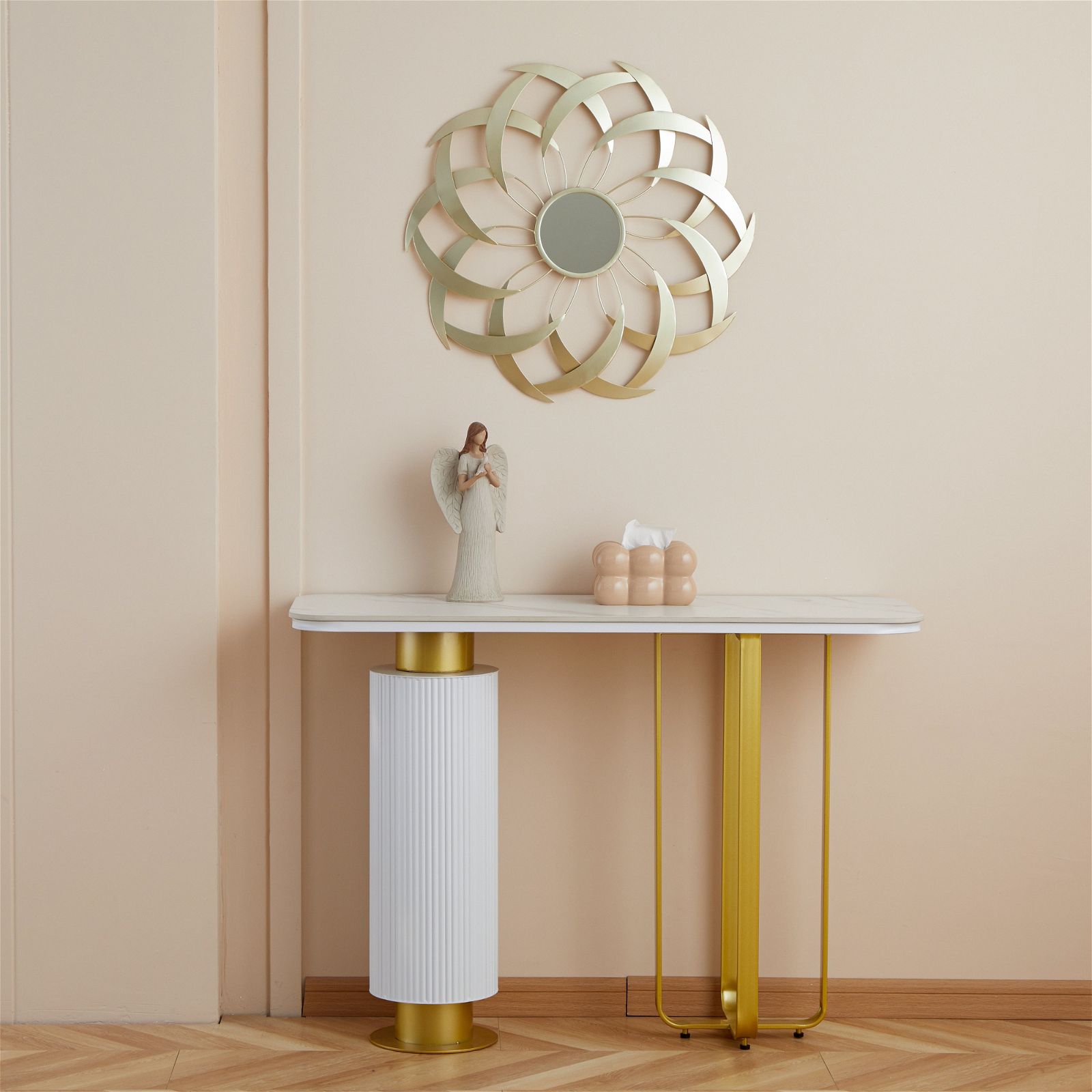 Stylish Gold Leaf Design ARI Mirror 700mm by Criterion - Perfect for Living Room, Bedroom & Bathroom Decor