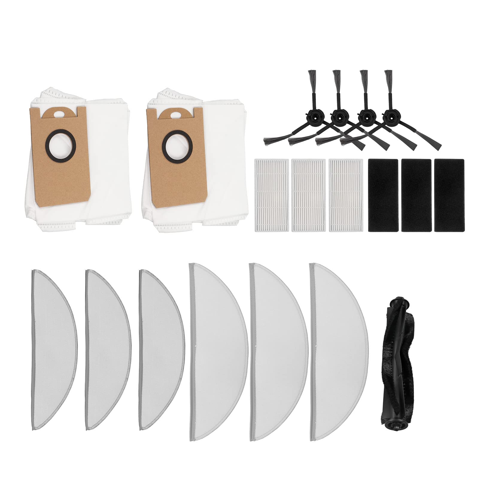 R1 Vacuum Replacement Kit - 4 Brushes, 3 Filters, 1 Roller - for Home Cleaning