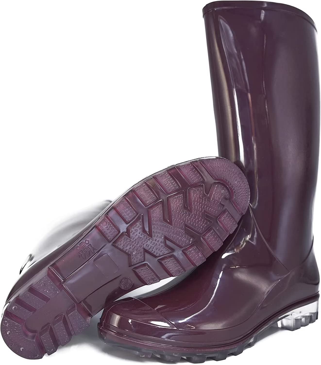 DaeRainy Women's Knee High Waterproof Rain Boots - Slip On Garden Boots for Walking, Hiking & Outdoor Activities
