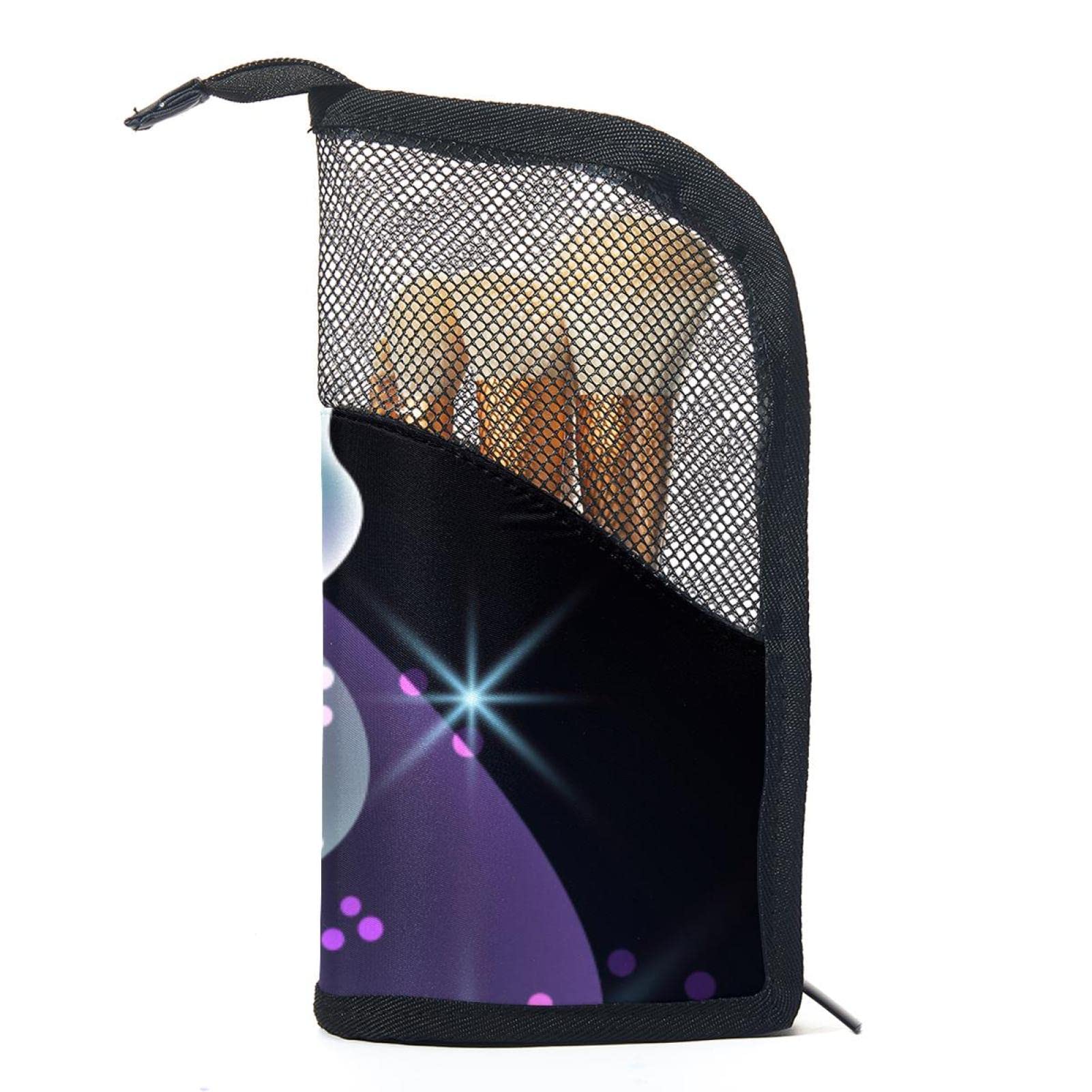 Butterfly Fantasy Makeup Brush Organizer Bag with 12 Brushes - Portable Cosmetic Brush Holder Case for Travel, Home Vanity & Professional Makeup Artists