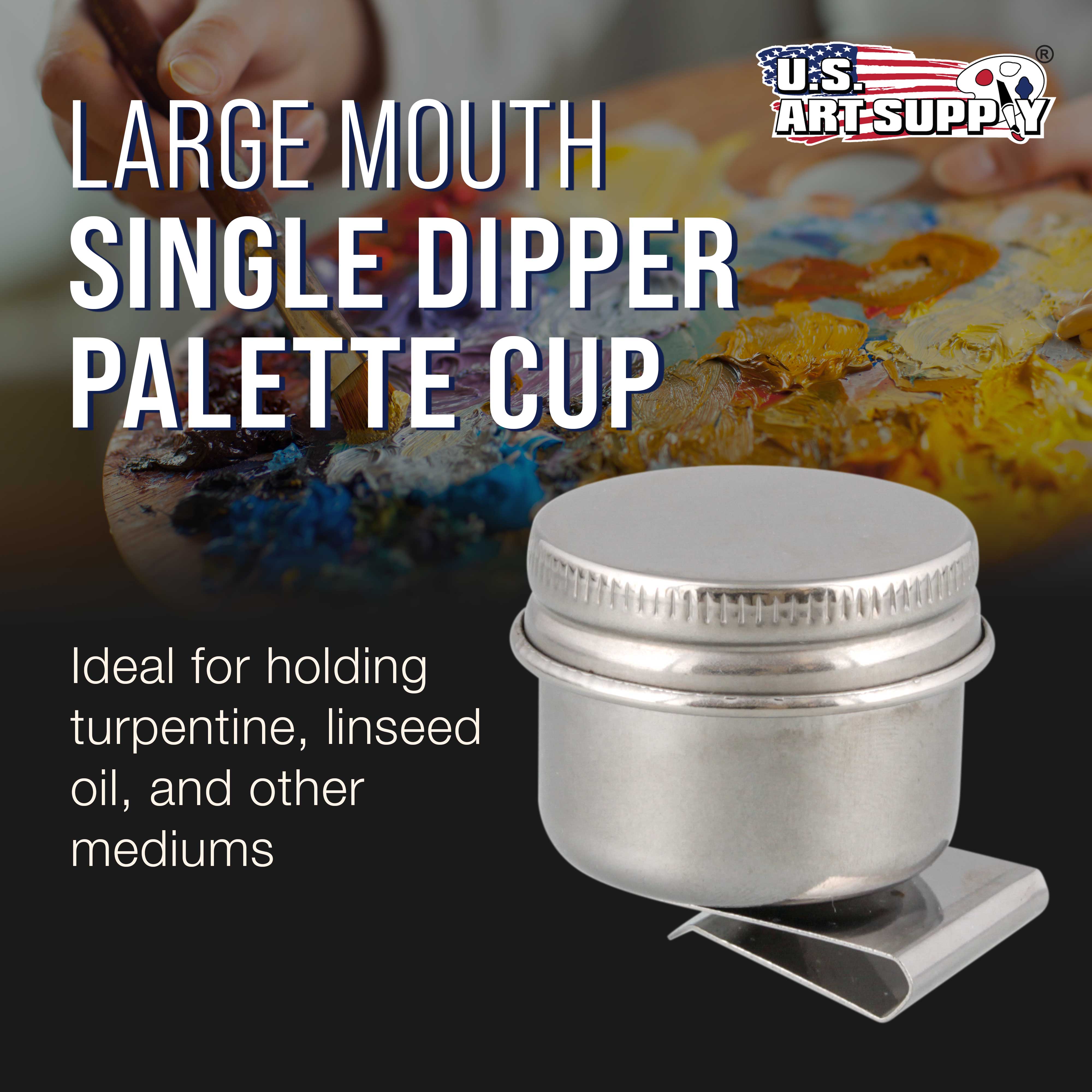 Large Mouth Single Dipper Palette Cup - Perfect for Artists, Painters & DIY Crafting - Ideal for Acrylic Paints, Watercolors & Oil Painting