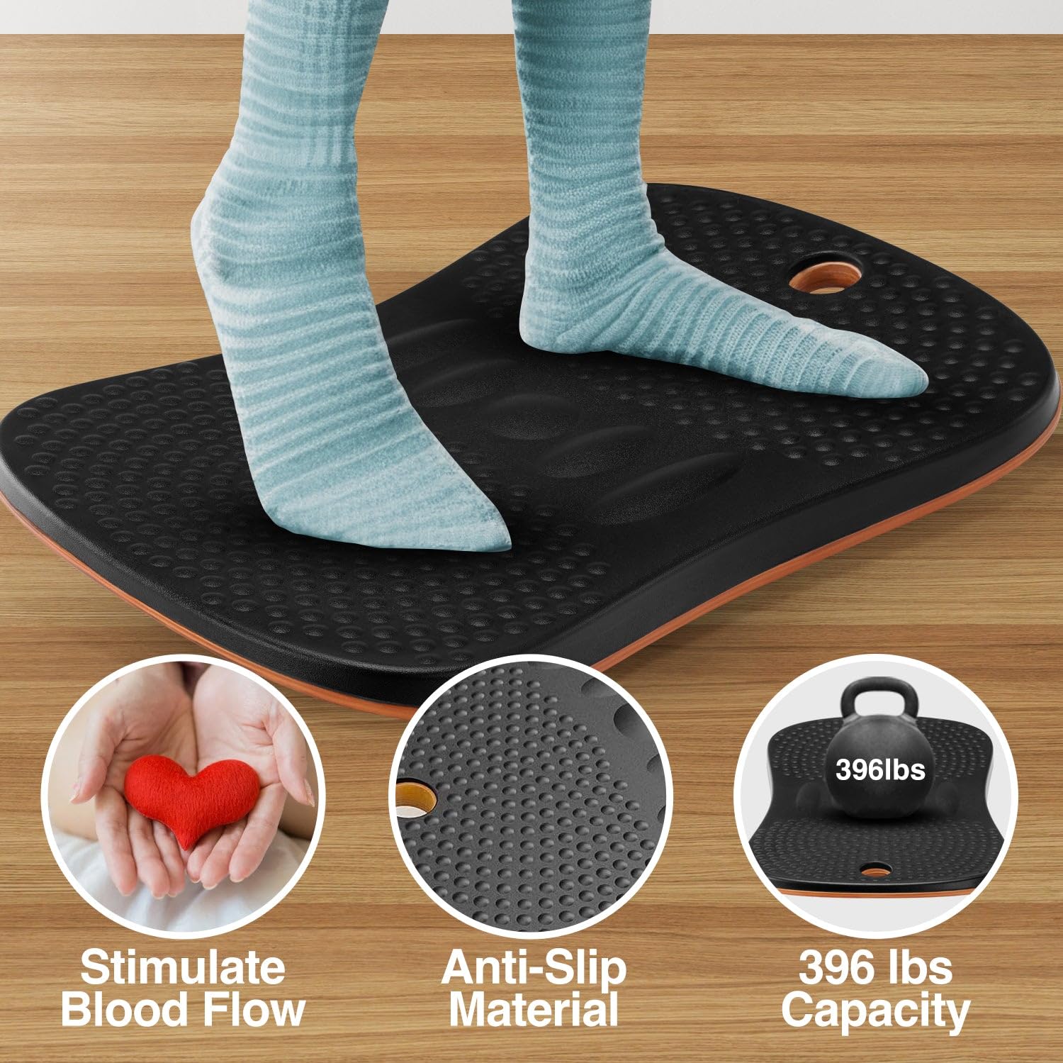 Desky Standing Balance Board for Adults - Wobble Board & Rocker Board for Standing Desk - Improve Posture & Core Strength - Perfect for Home Office, Gym Workouts & Active Sitting