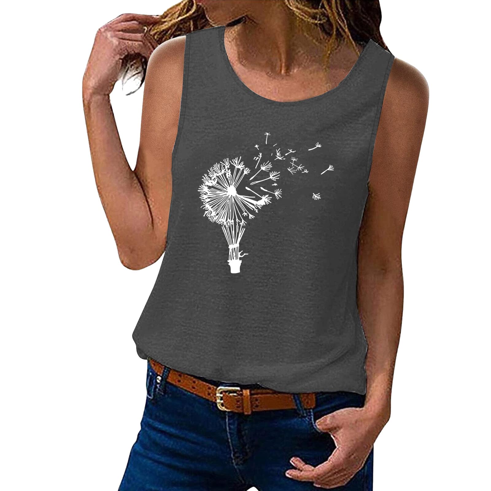 Women's Summer V-Neck Sleeveless Tank Tops - Basic Casual Side Split T-Shirts for Beach, Gym & Everyday Wear