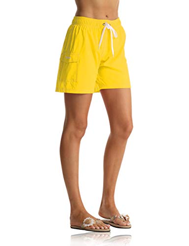 **Rocorose Women's Quick Dry Swim Shorts with Drawstring & Pocket – Athletic Board Shorts for Swimming, Surfing, Beach & Summer Sports**