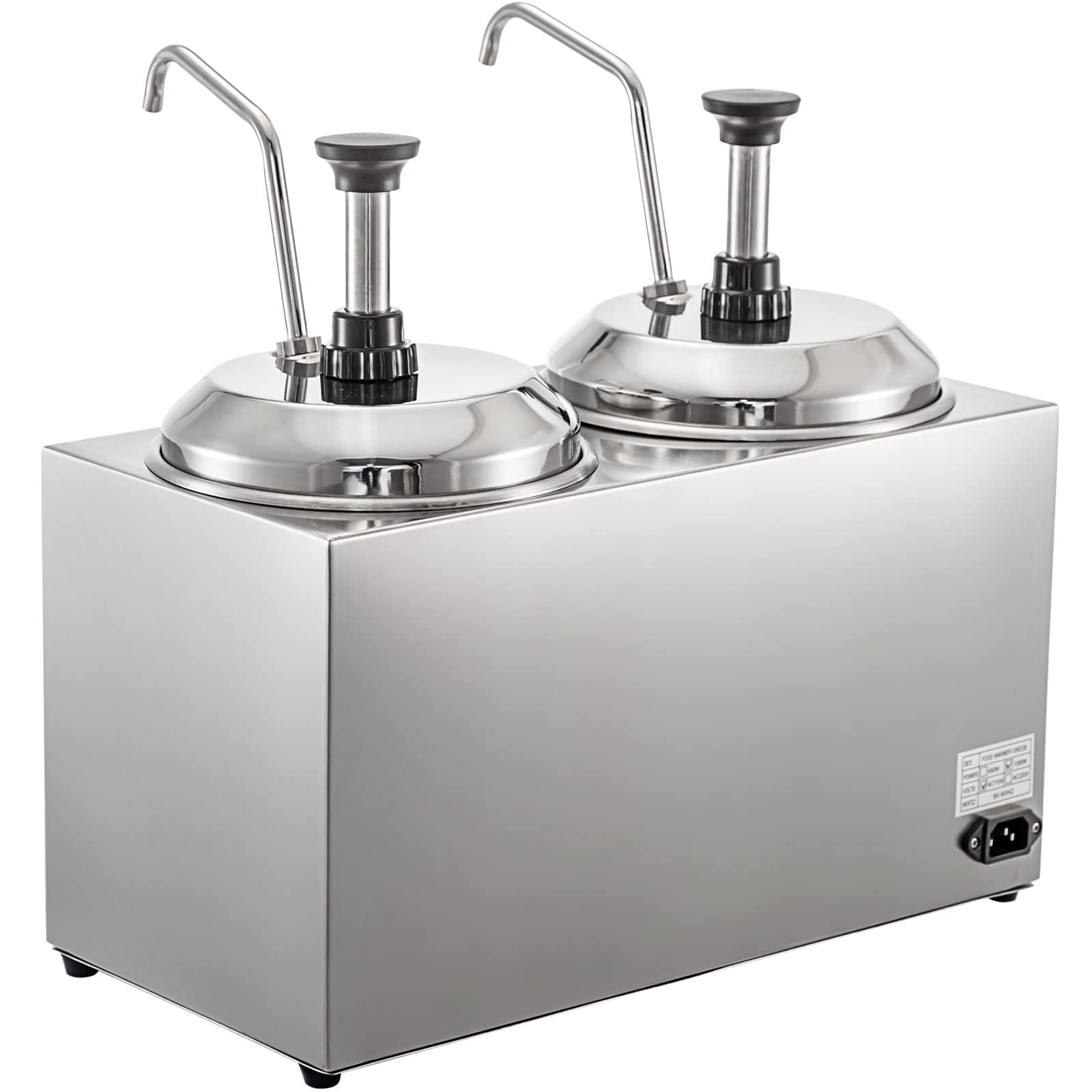 VBENLEM 5.28 Qt Commercial Cheese Dispenser with Pump - 1300W Hot Cheese Warmer & Fudge Warmer with Temperature Control - Perfect for Restaurants, Cafes, and Catering Services - Ideal for Melting Cheese, Chocolate, Caramel, and Fondue