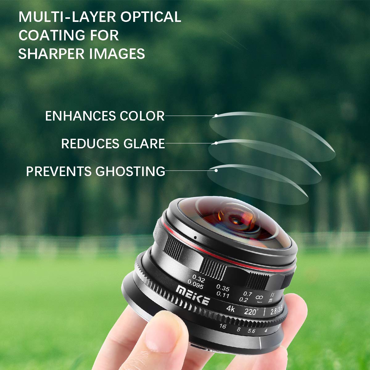 MEKE 3.5mm f2.8 220° Ultra Wide Angle Manual Focus Circular Fisheye Lens for Olympus Panasonic Lumix M4/3 MFT Mount Cameras (GH4 GH5 GH6 GH7) - Perfect for Landscape, Architecture & Creative Photography
