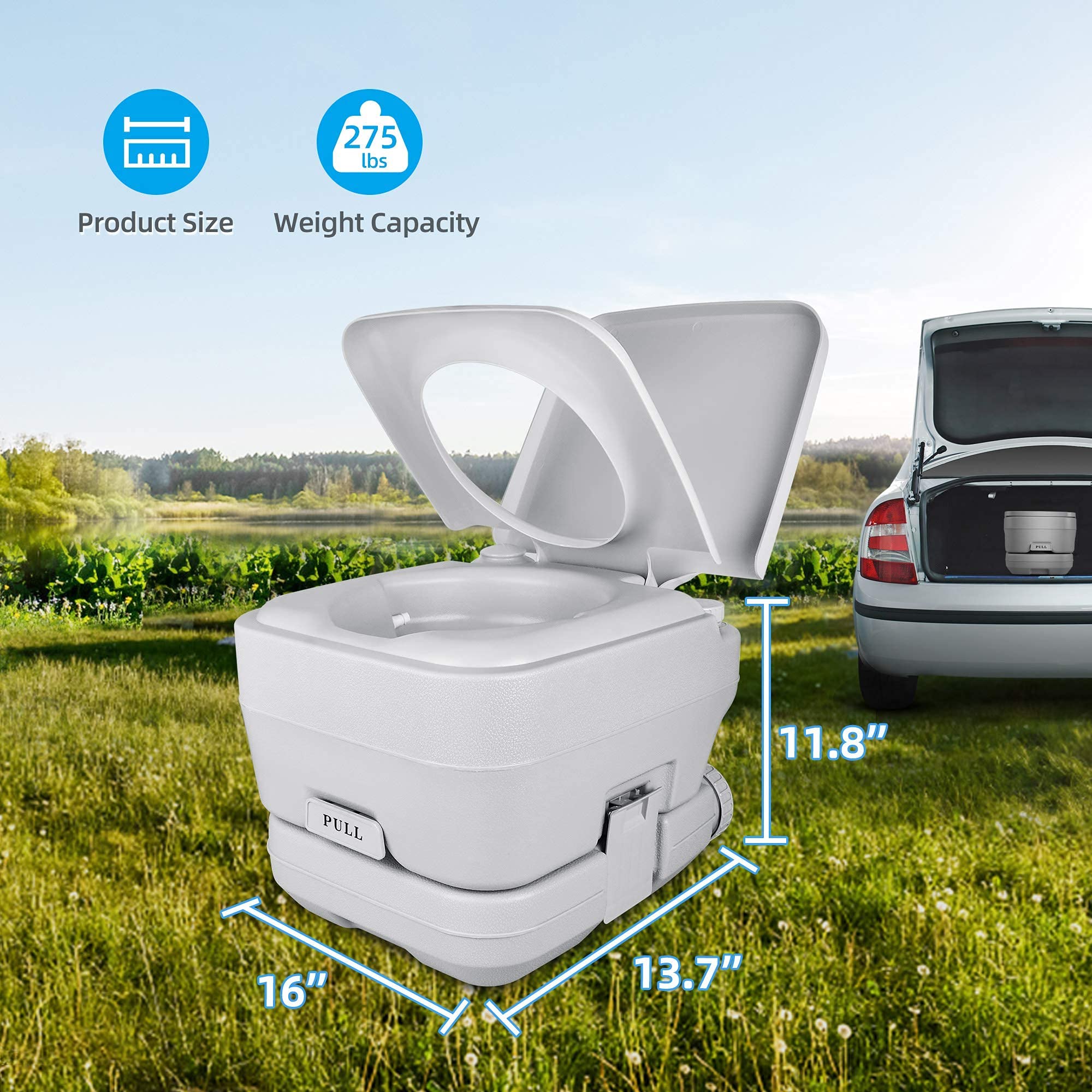 YITAHOME Portable Toilet with Sink - 2.6 Gallon Flushable Porta Potty & 17L Hand Washing Station for Camping, RV, Boat, Travel - Perfect for Outdoor Adventures, Road Trips and Emergency Preparedness