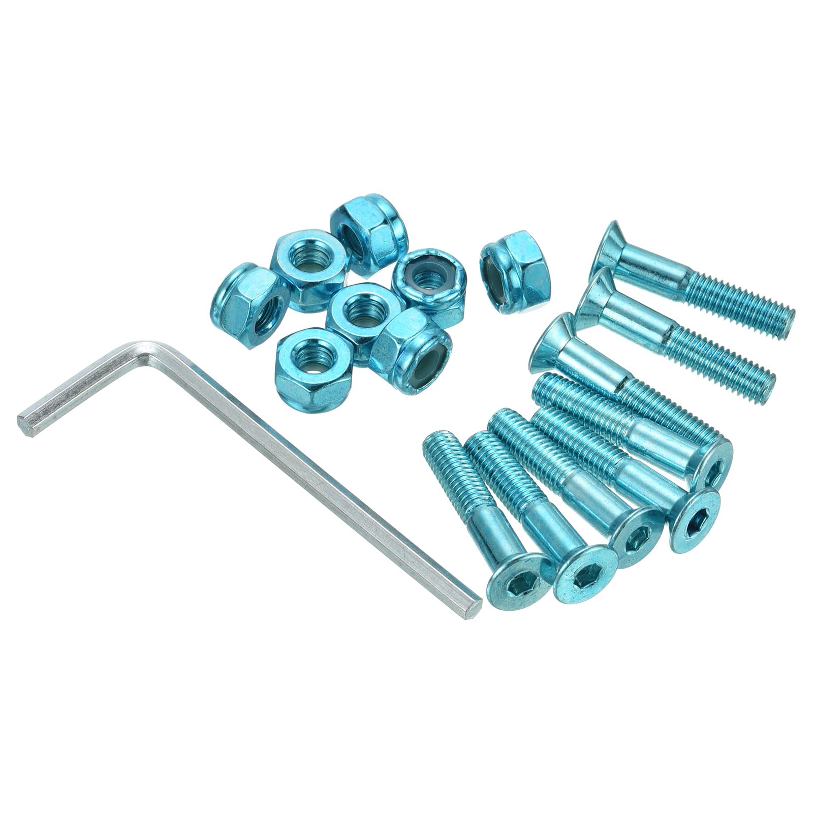 PATIKIL Skateboard Hardware Kit - 8 Hex Head Bolts, Nuts & Spanner for Longboard, Cruiser & Skateboard Assembly - Durable Mounting Screws for Secure Deck & Truck Installation