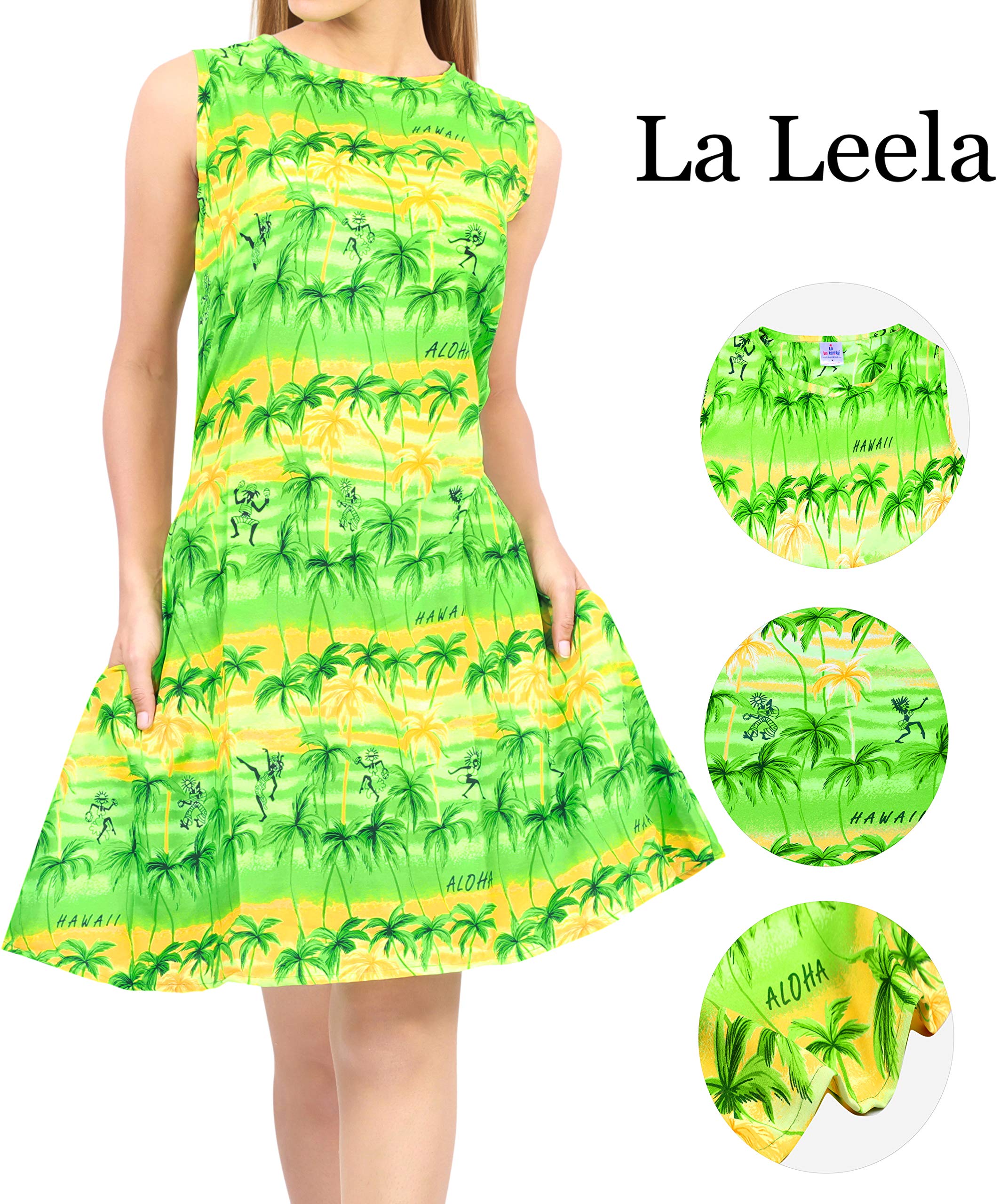 LA LEELA Women's Beach Cover Up - Lightweight Summer Hawaiian Vacation Dress - Perfect for Poolside, Beach Getaways & Tropical Vacations