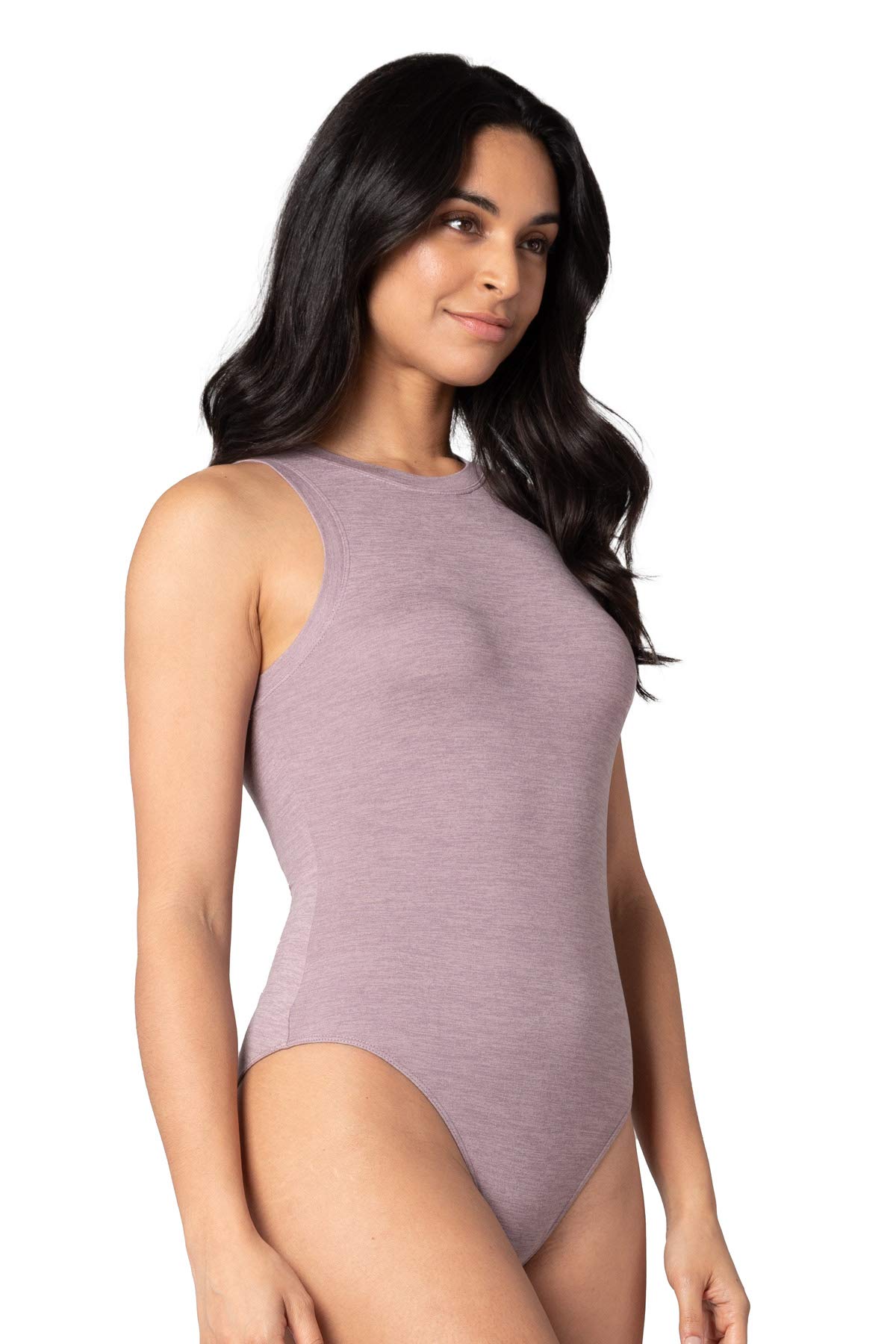 Pure & Simple Women's Sleeveless Knit Bodysuit - Soft Stretchy Tank Top for Layering, Yoga & Everyday Wear | Comfortable Seamless Basics for Women