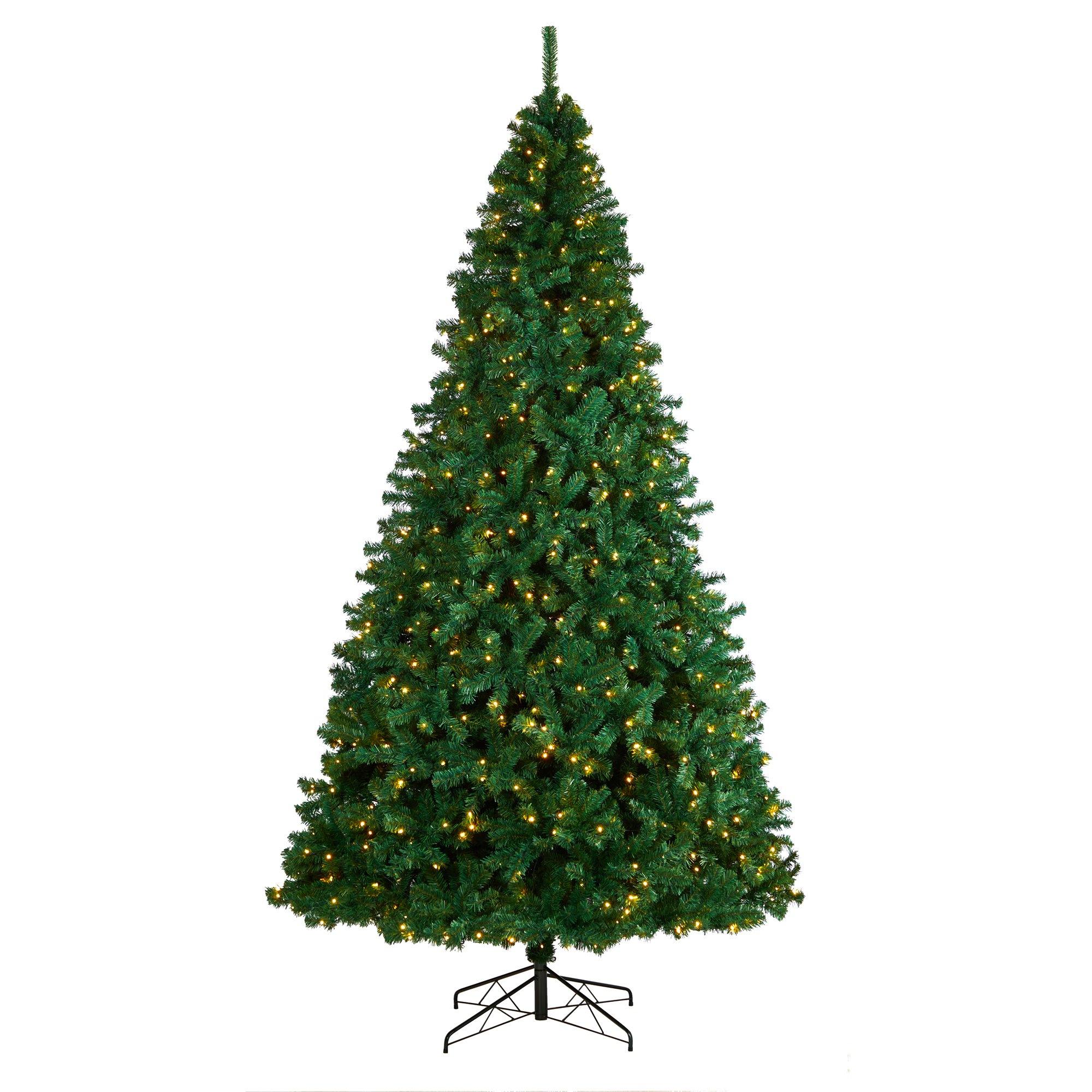 10' Northern Tip Artificial Christmas Tree with 800 Clear LED Lights & 2200 Bendable Branches - Perfect for Home, Office, and Holiday Decorations