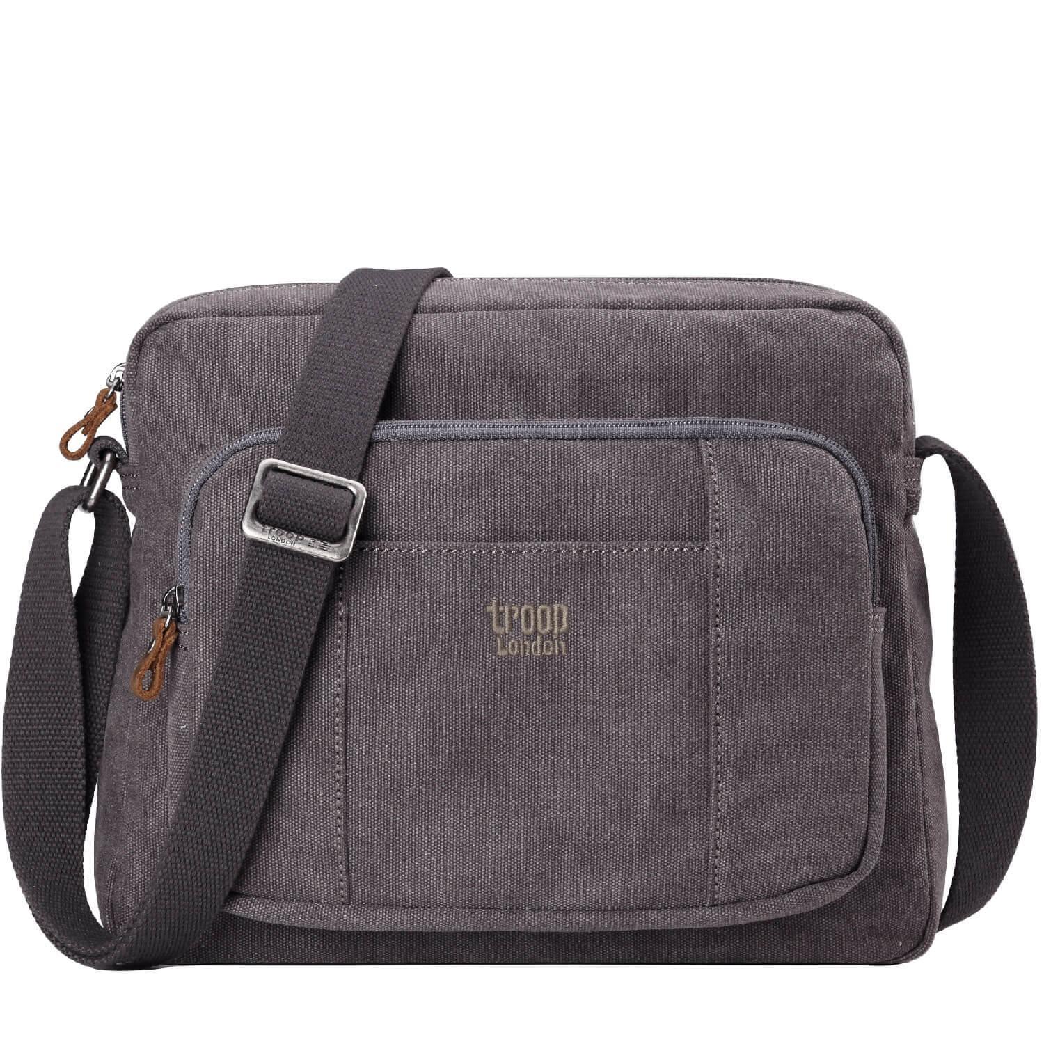 Troop London Classic Canvas Crossbody Bag for Men & Women - Stylish & Durable Messenger Bag for Travel, Work & Everyday Use