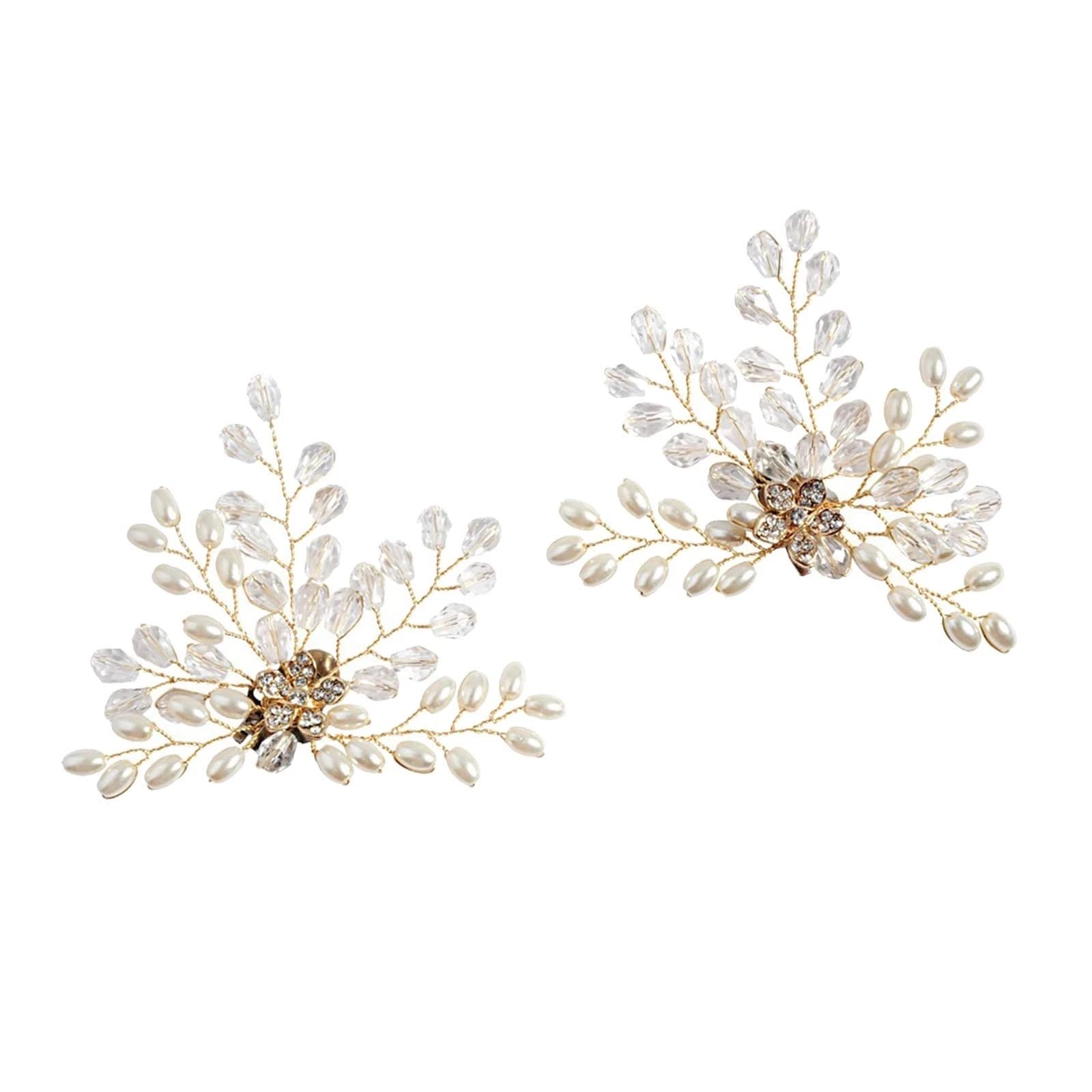 HLDETH 2-Pack Shoe Clips for Women - Elegant Bridal Shoe Charms, High Heel Accessories for Wedding, Banquet, Party & Prom - DIY Shoe Decor (Color A, One Size) - Perfect for Bridesmaids, Formal Events & Special Occasions