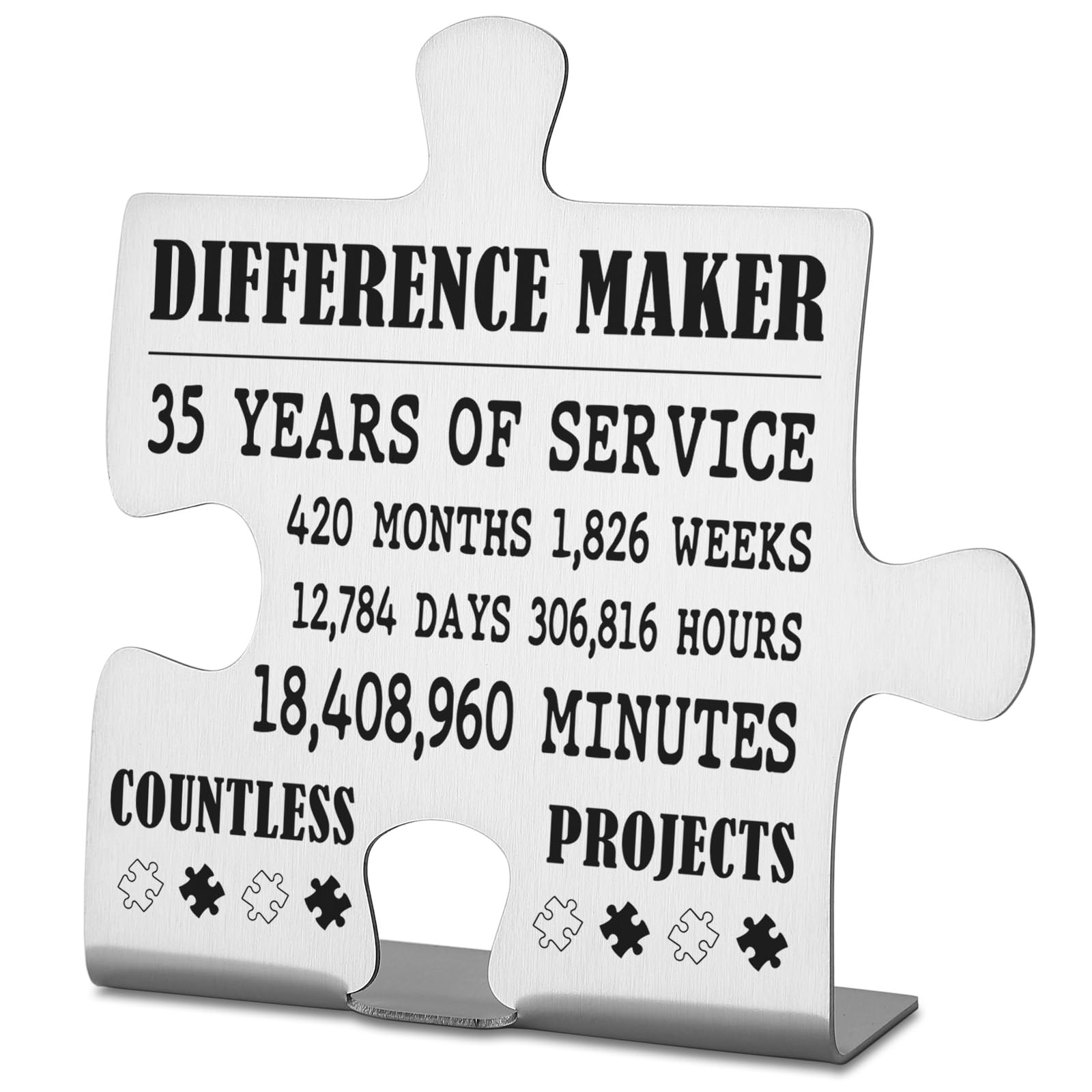 35 Year Work Anniversary Plaque - Personalized Appreciation Gift for Employees, Coworkers, Boss - 35th Year Service Award for Men & Women - Office Decor & Retirement Celebration Sign - Perfect for Milestone Recognition & Corporate Events