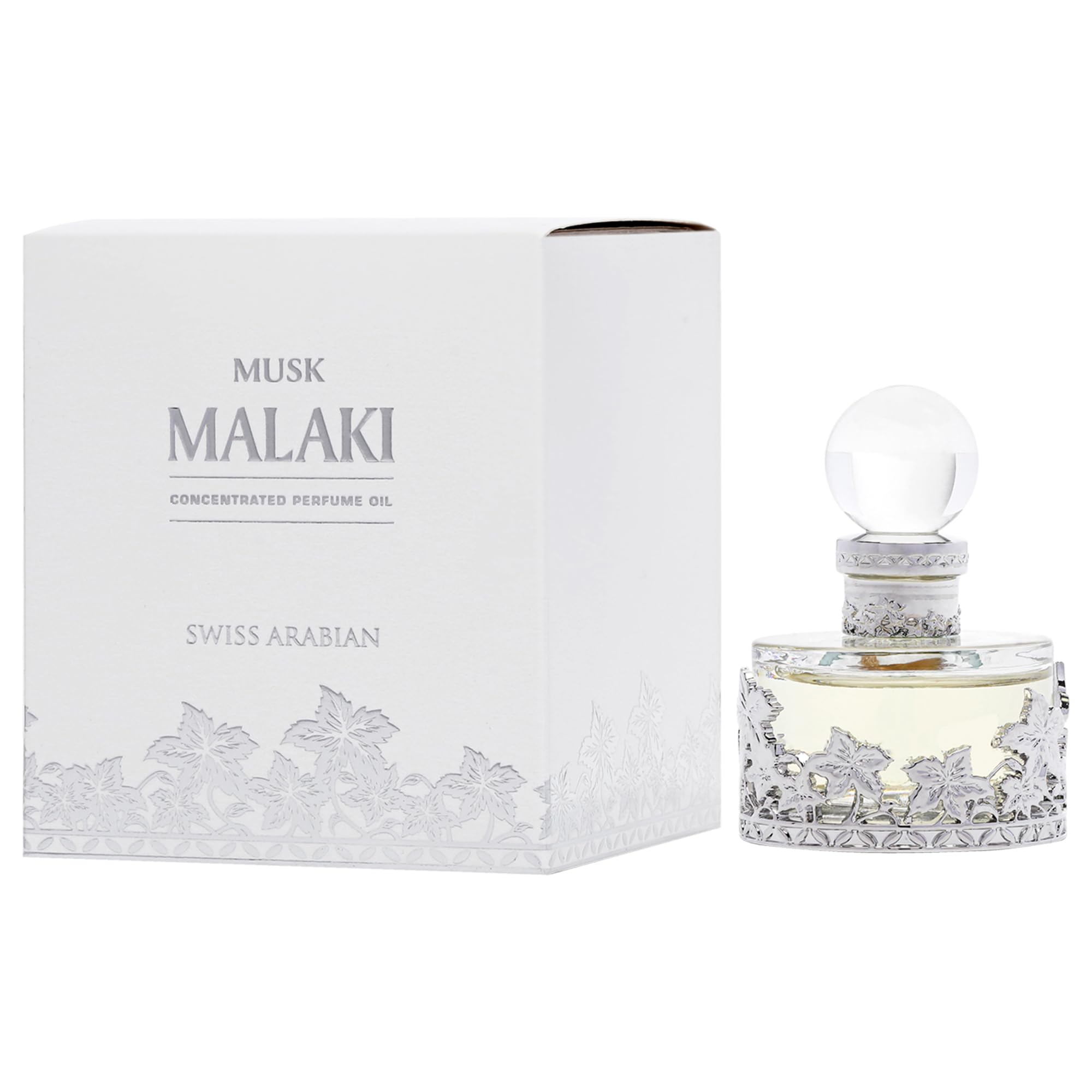 Swiss Arabian Musk Malaki Perfume Oil - Long Lasting Luxury Fragrance from Dubai - 1 Oz Bottle - Seductive Signature Scent for Women & Men - Perfect for Date Night, Special Occasions & Daily Wear