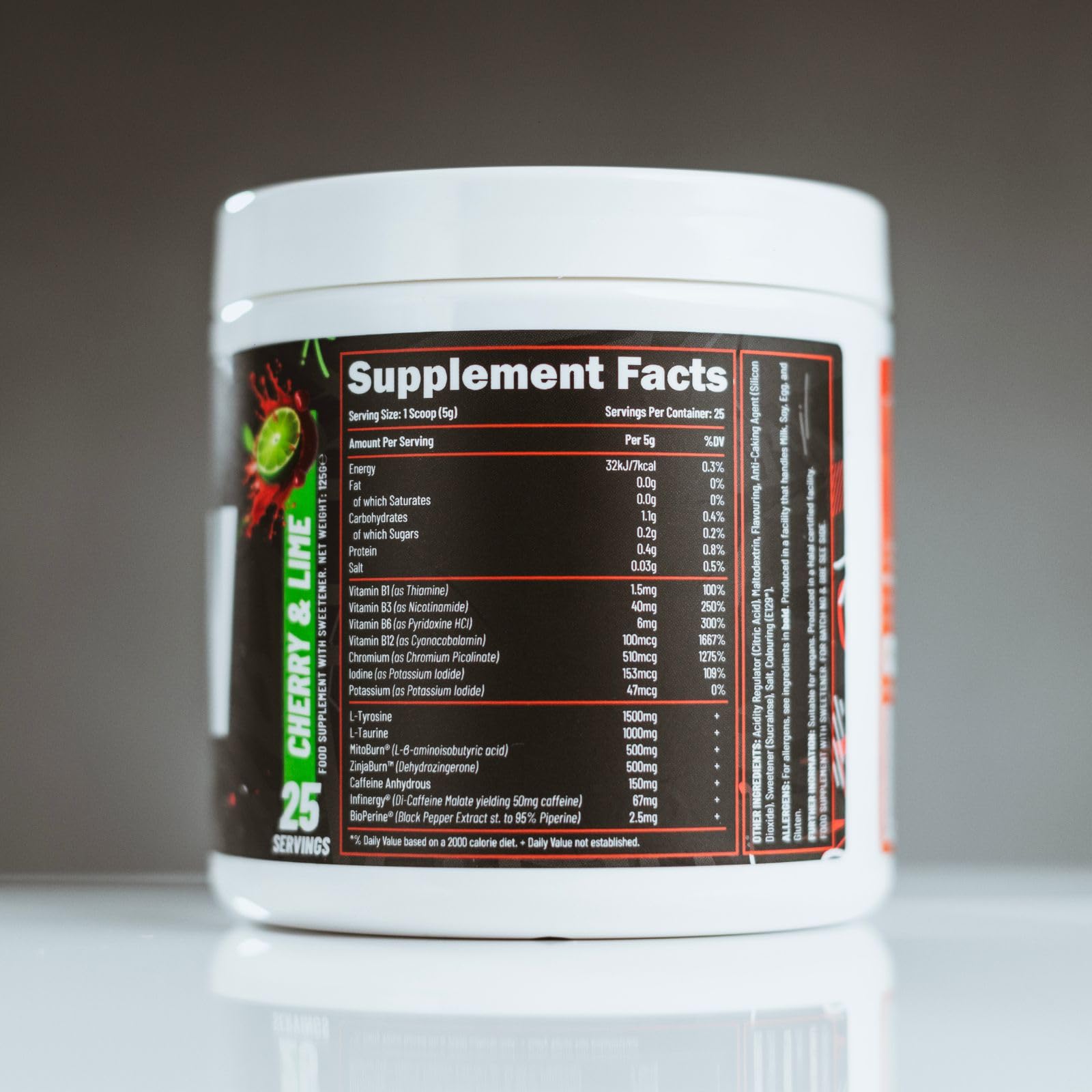 Efectiv Nutrition BURN Thermogenic Fat Burner Supplement - 125g | Apple or Cherry Lime Flavor | Weight Loss & Energy Booster for Workouts & Active Lifestyle