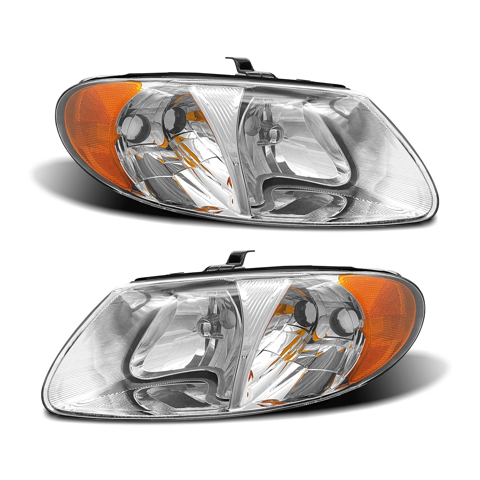 2001-2007 Dodge Caravan Headlight Assembly - Compatible with 01-07 Dodge Caravan, 01-03 Chrysler Voyager, 01-04 Chrysler Town and Country, 05-07 Town & Country (Base Model Only) - Direct Replacement for Improved Night Visibility & Safety Driving