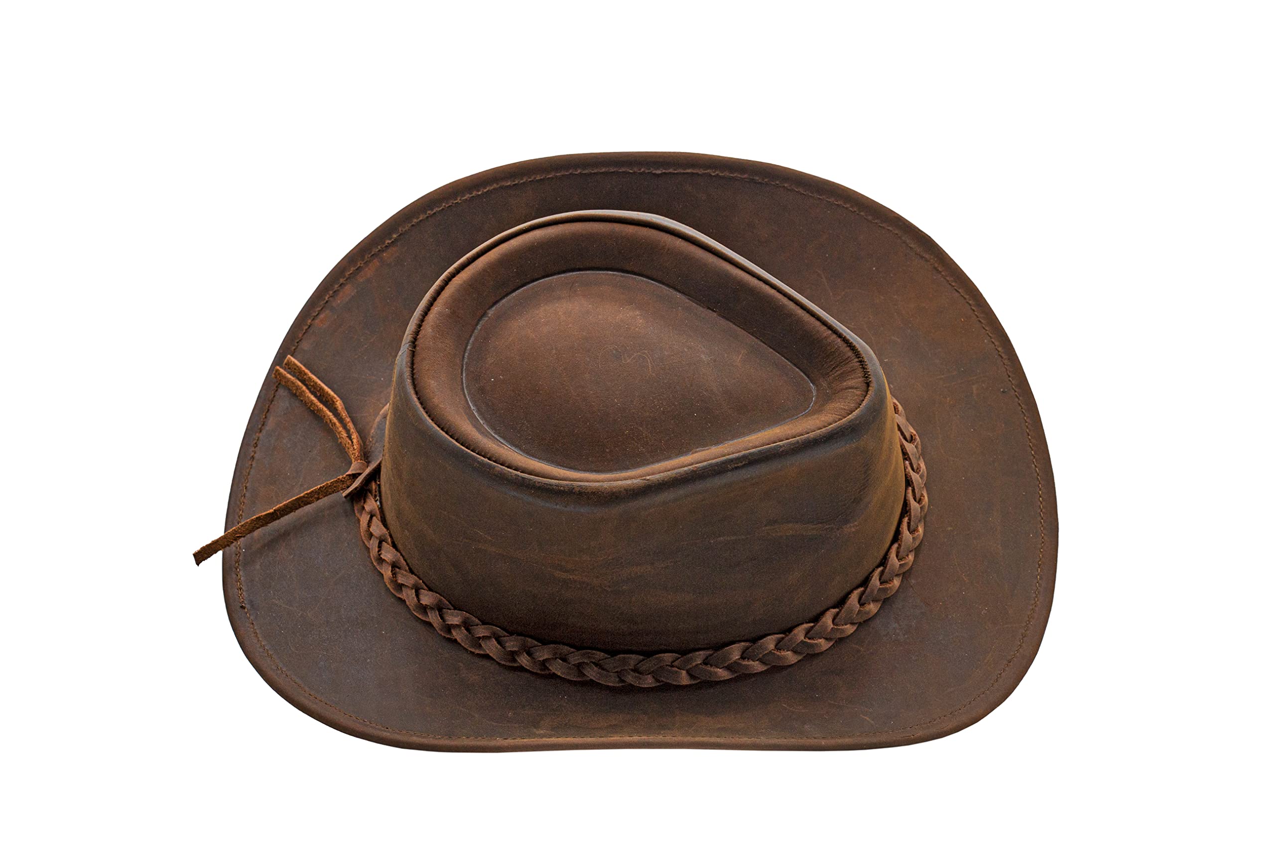 Premium Block Grain Leather Cowboy Hat for Men & Women - Adjustable Western Style, Durable Outback Hat for Riding & Outdoor Adventures | Perfect for Rodeo, Country Music Festivals & Ranch Work