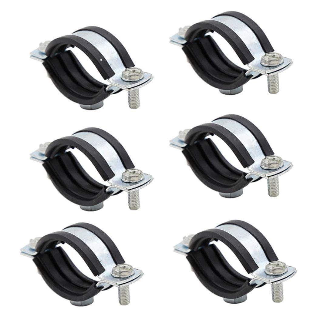 20pcs RZiioo Rubber P Clamps - Hose Pipe Fuel Line Mounting Clamps with Hexagonal Screws & Nuts, 15mm - Ideal for Automotive, Plumbing & DIY Projects