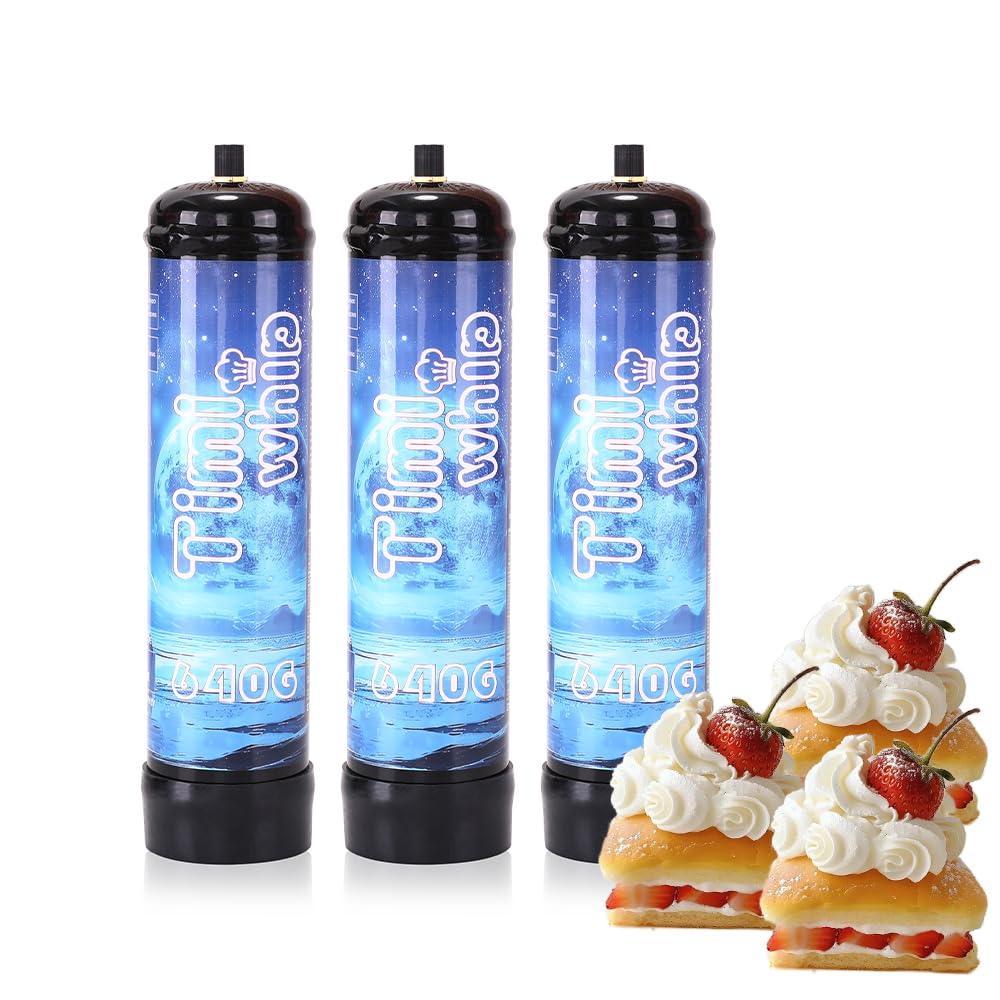 1.1L Nitrous Oxide Whipped Cream Chargers - 3 Pack for Professional Desserts, Coffee Toppings & Home Baking