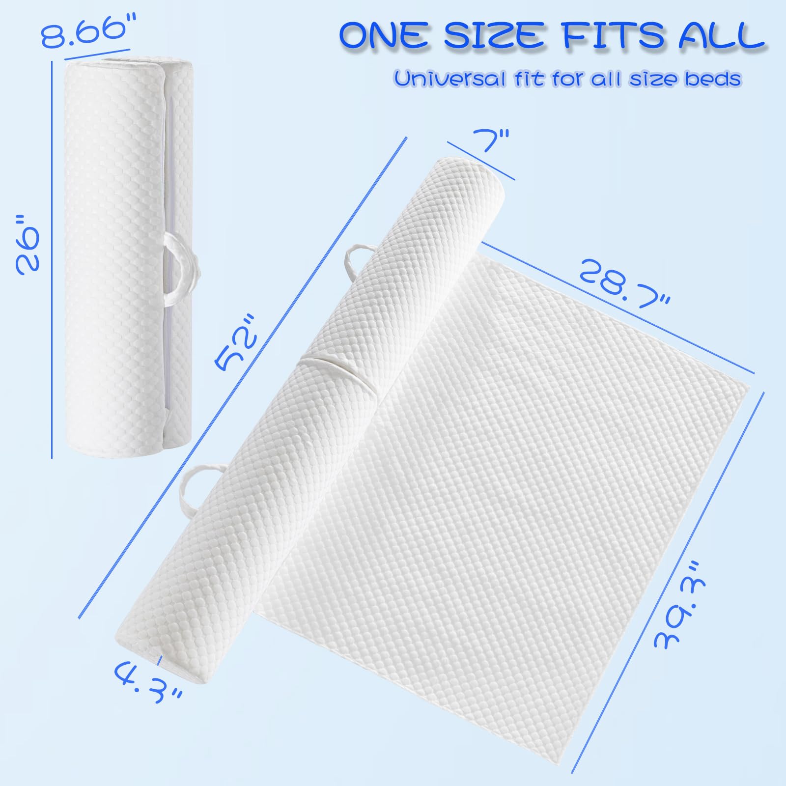 Foldable Toddler Bed Rail with Non-Slip Cover - 2 Pack Portable Bed Bumper for Kids & Twin Beds | Machine Washable & Safe for Toddlers | Perfect for Travel, Daycare & Home Use