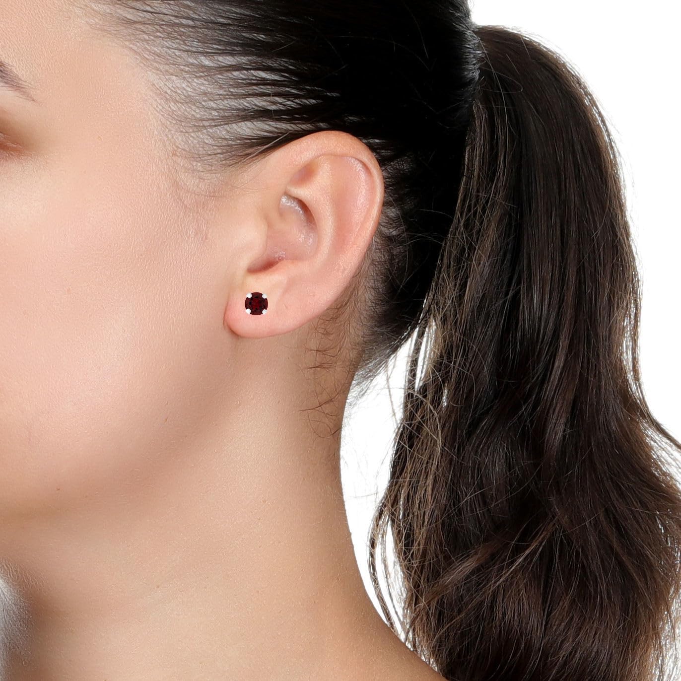 Natural Gemstone Round Stud Earrings for Women - 14k Yellow or White Gold Push Back 5mm Birthstone Jewelry by Lavari Jewelers | Perfect Gift for Birthday, Anniversary & Everyday Elegance