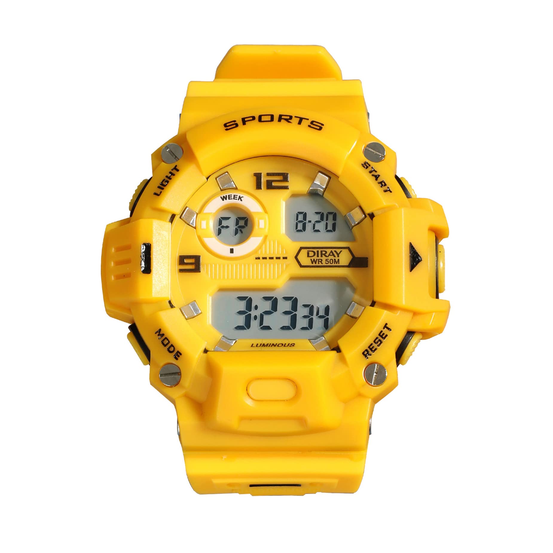 Waterproof Digital Sports Watch for Men - 50M Multifunction Chronograph with Watch Box (Yellow) | Ideal for Swimming, Running & Outdoor Activities