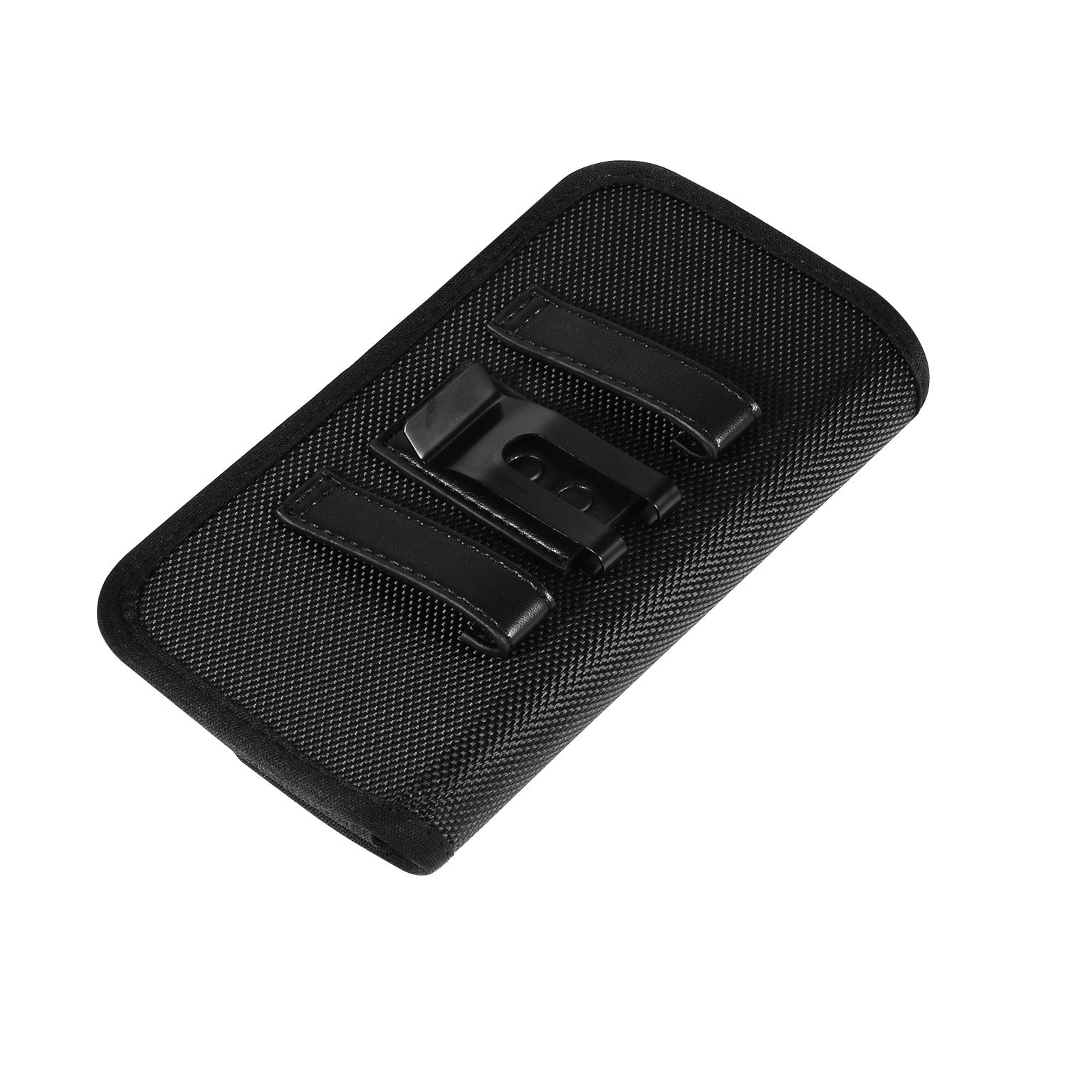 Durable Nylon PU Leather Card Holder with Metal Belt Clip - Universal Phone Holster Pouch for iPhone 16/15/14/13/12/11 Pro Max, Google Pixel 9 Pro XL/8 Pro/7 Pro, OnePlus 13/12 & Moto G Play 2023/G Stylus 5G | Perfect for Outdoor Activities, Gym Workouts & Daily Commute