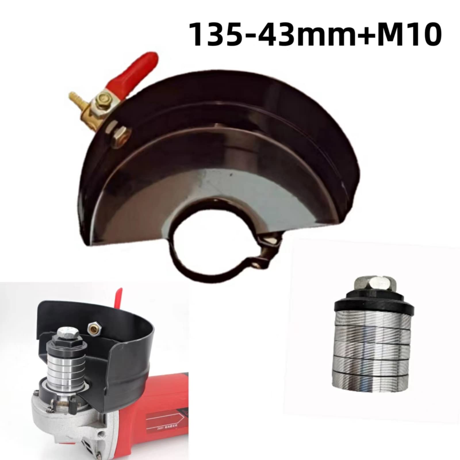 Angle Grinder to Grooving Machine Protective Cover with M10 Adapter - Safety Dust Collection Guard Kit for Water Cutting & Metalworking | Workshop & Construction Site Use