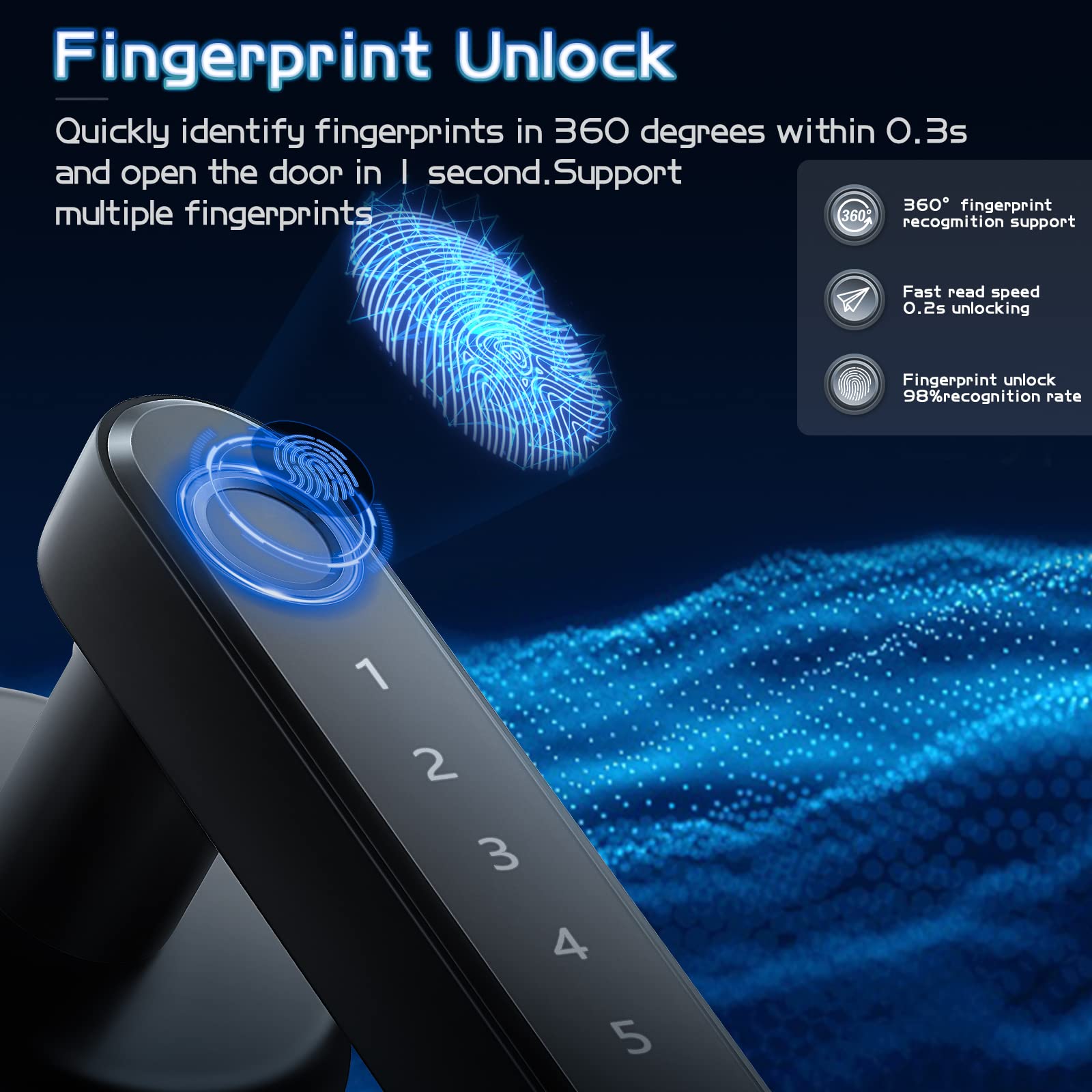 Smart Fingerprint Door Lock - Keyless Entry for Home & Office
