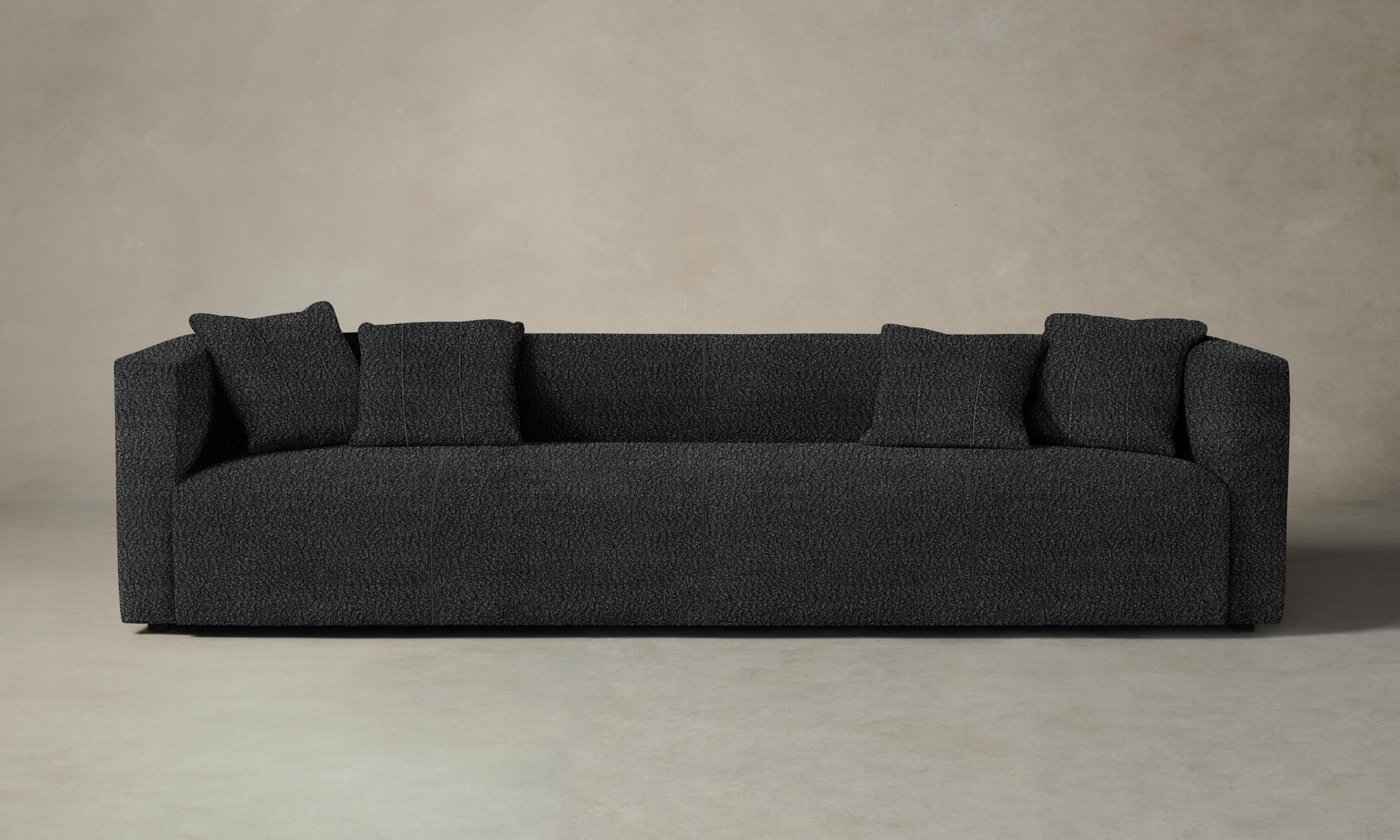 Luxury Breuer Sofa with Italian Bouclé Fabric - Modern Storm Gray Upholstery for Living Room, Lounge & Office Decor