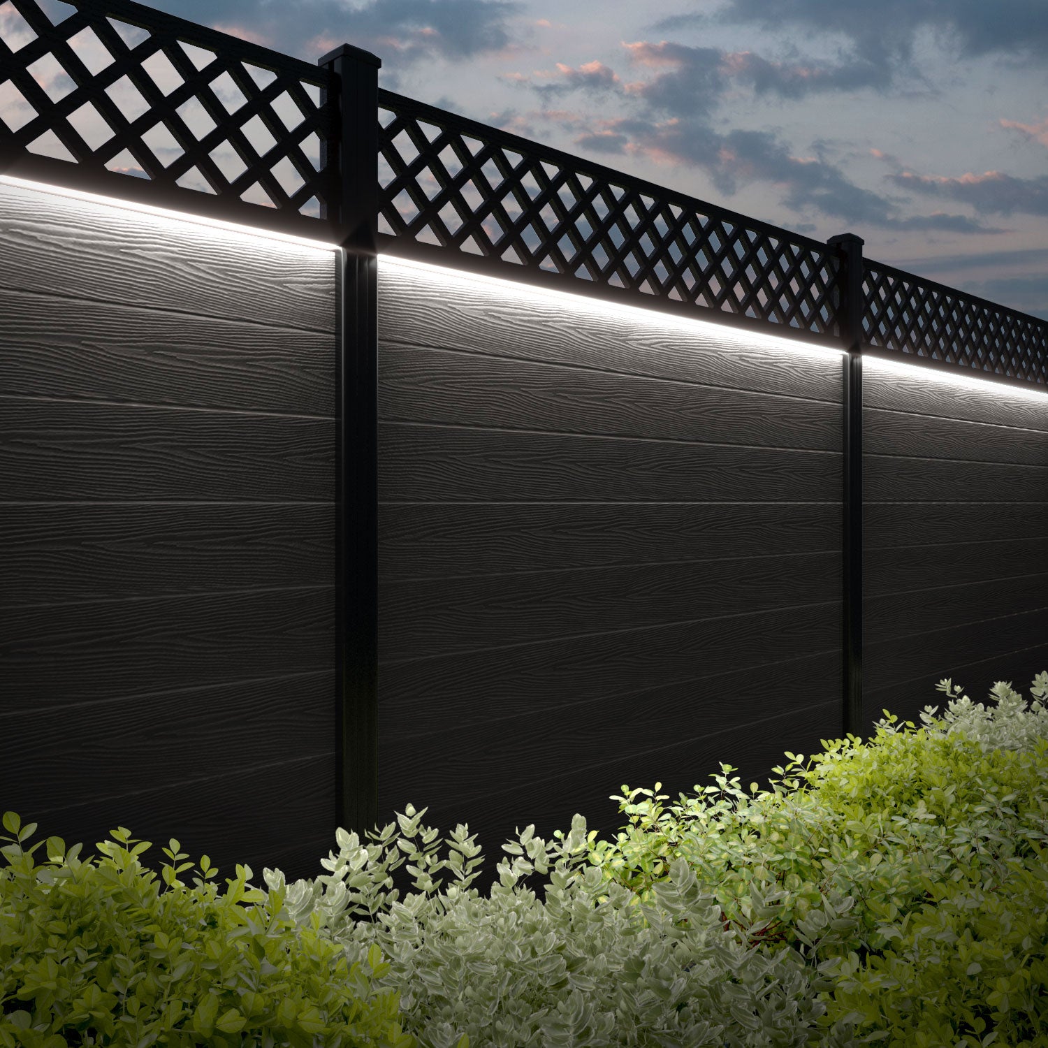 Classic Dark Oak Hive Fence Panel with Composite Posts - Durable & Weather-Resistant Backyard Privacy Fence for Gardens, Patios, and Pool Areas