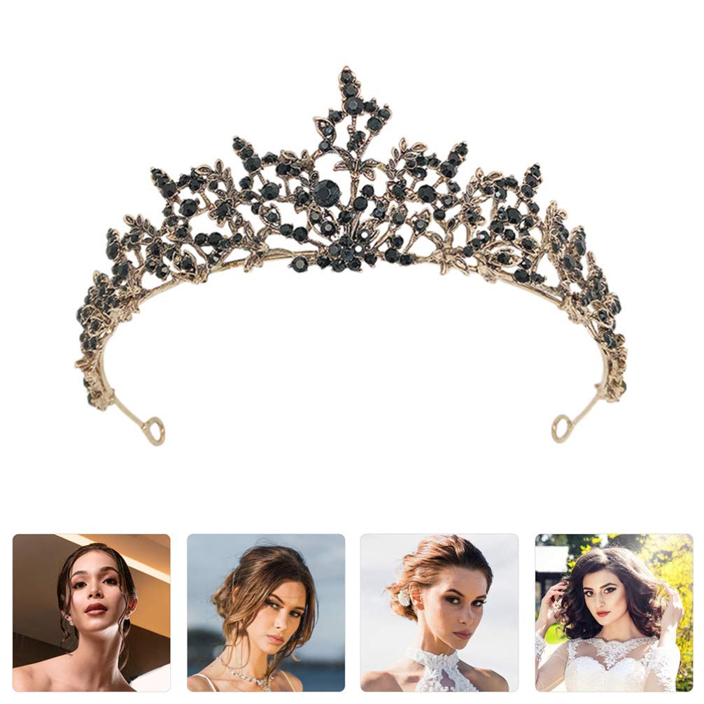 1pc Black Elegant Bridal Tiara Crown - Wedding Hair Accessories for Bride, Prom, Pageant & Guest - Perfect for Bridal Shower, Ceremony & Reception
