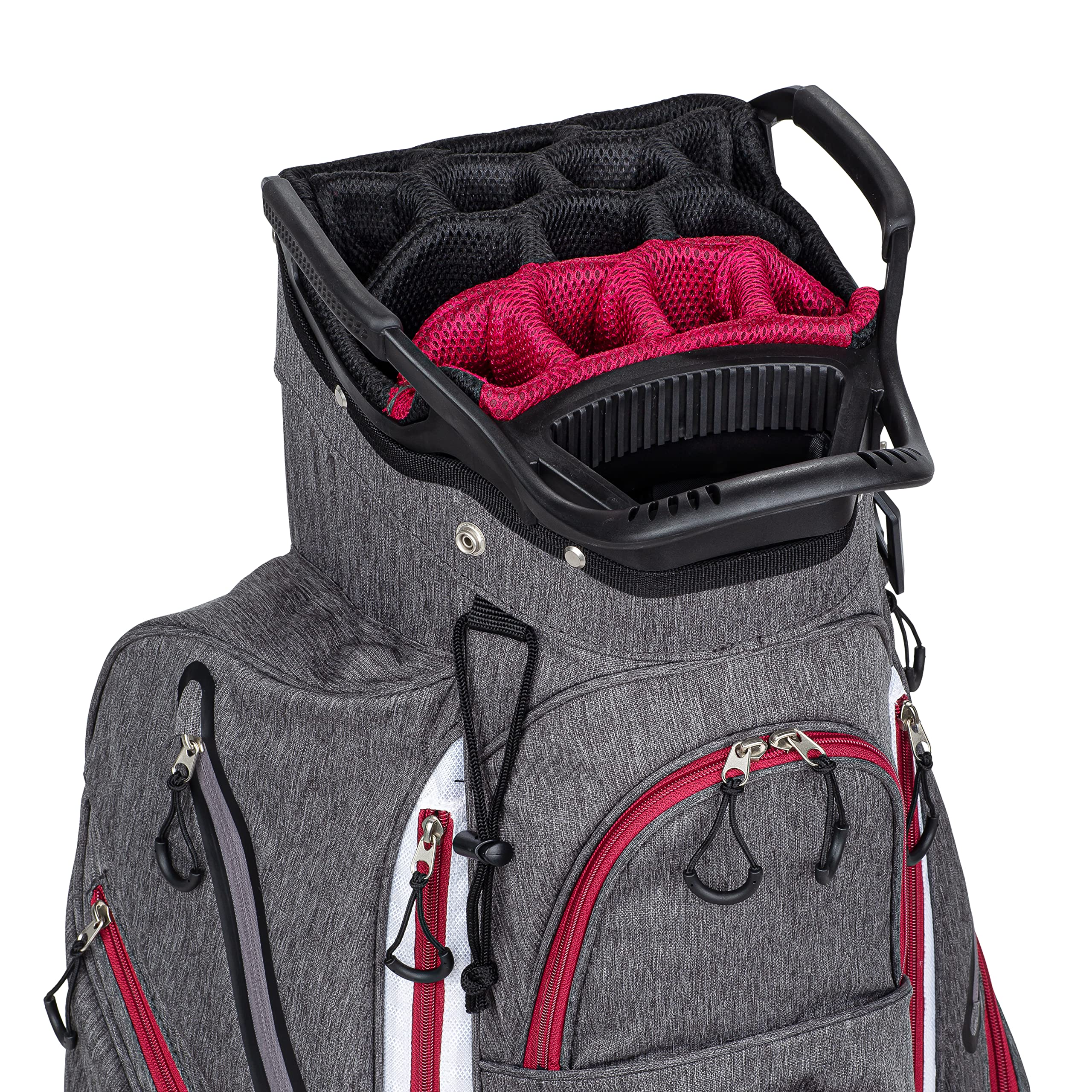 Founders Club Franklin Golf Push Cart Bag - Lightweight 15-Way Divider with Full Rain Cover - Secure Push Cart Base & External Putter Tube - Perfect for Golf Course & Driving Range - Embroidery Panel for Personalization