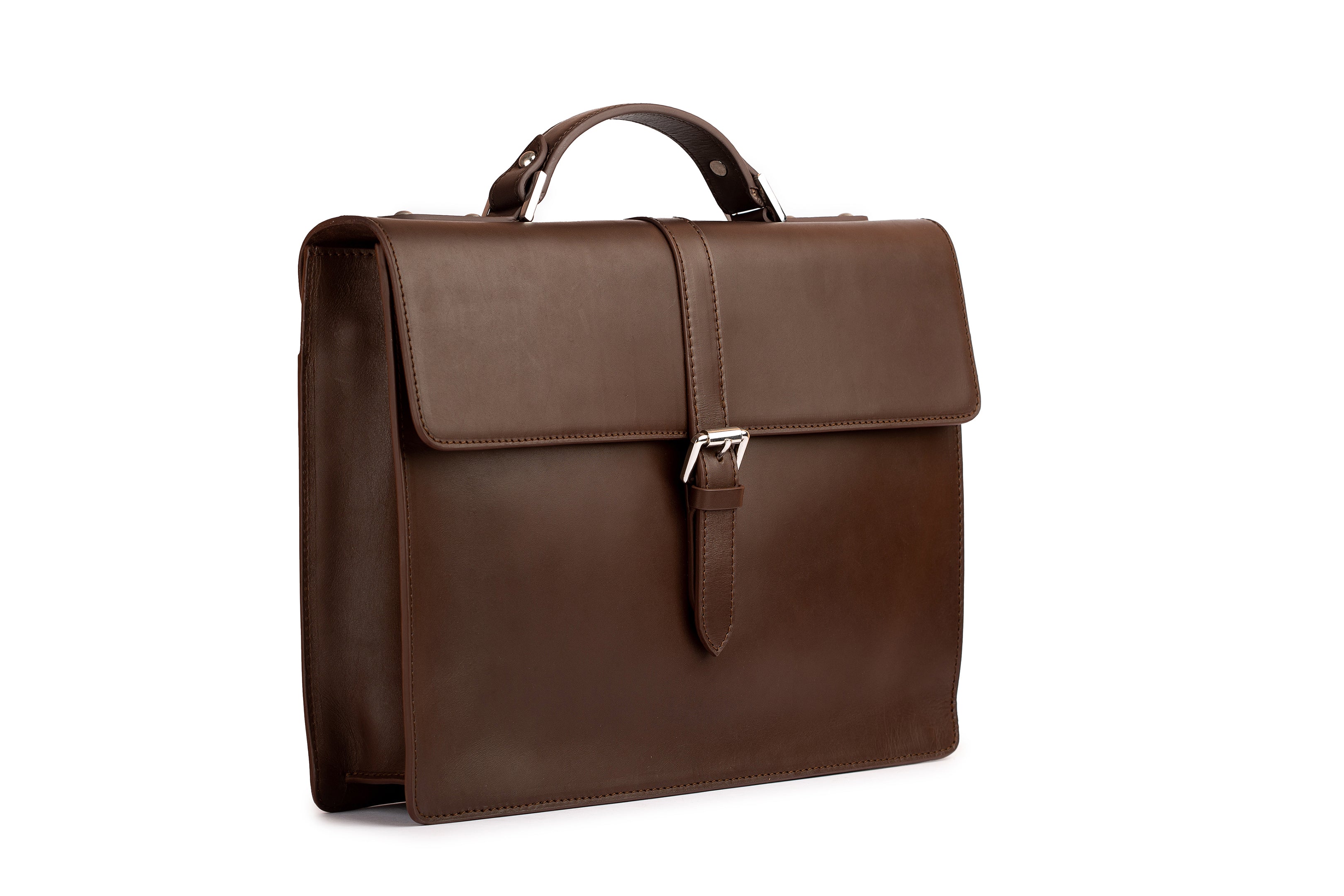 Premium Genuine Leather Laptop Briefcase for Business Professionals - Dark Brown - Perfect for Office, Travel & Executive Meetings