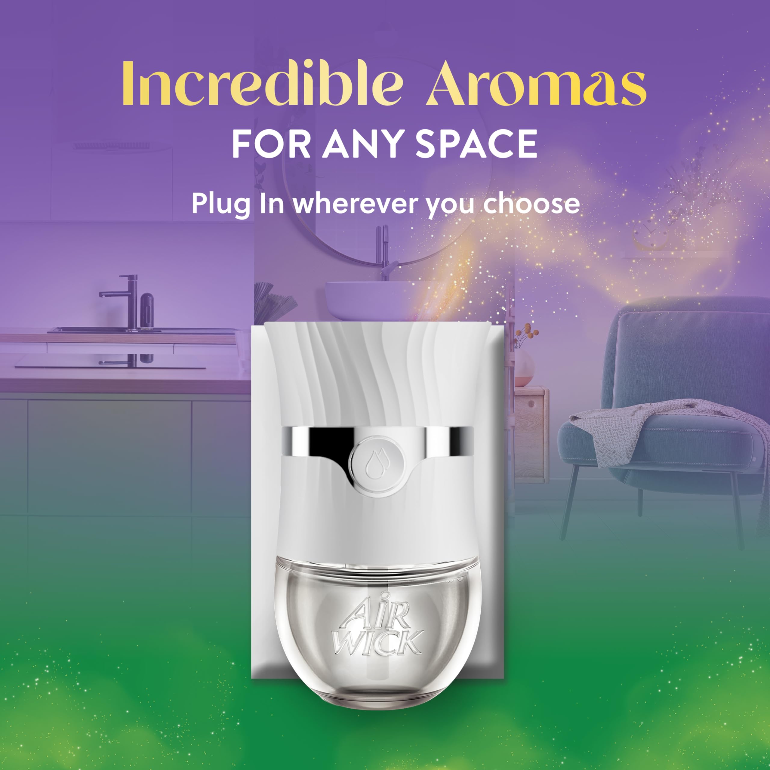 Air Wick Plug in Scented Oil Refills - 10 Pack Lavender & Chamomile Essential Oil Air Freshener | Eco Friendly Home Fragrance for Bedroom, Living Room & Office | Long Lasting Aroma for Relaxation & Stress Relief