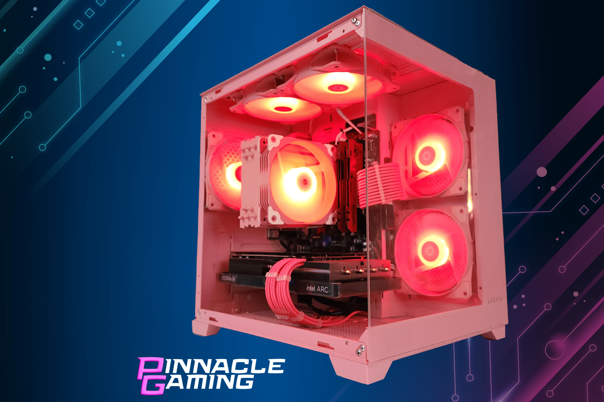 Custom Gaming Desktop PC - Intel Core i7, RTX 5060, 1TB SSD, 32GB DDR4, Pink Prism RGB - High Performance Computer for Esports, Streaming & VR Gaming