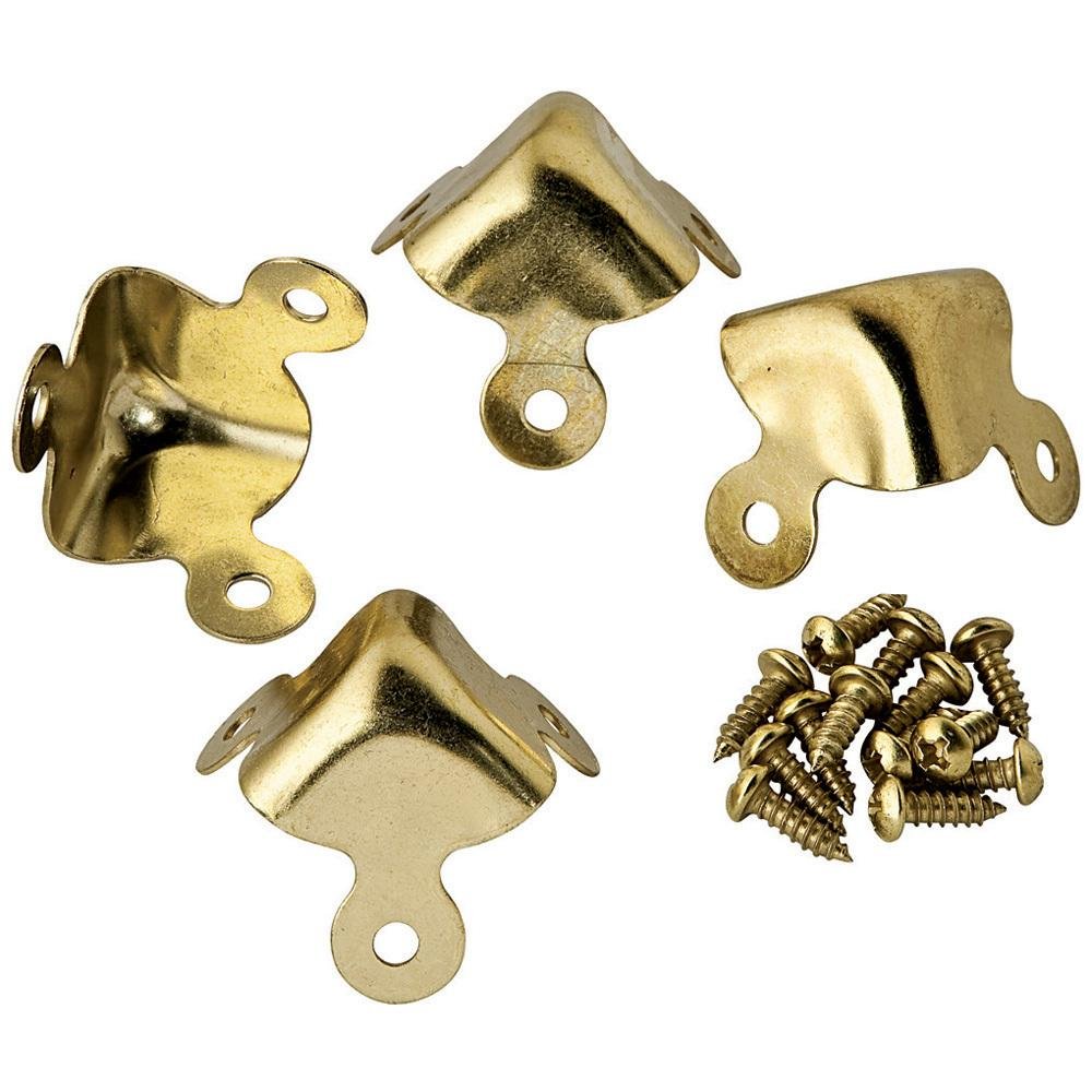 Antique Brass Trunk and Chest Corners - Heavy Duty Metal Hardware for Vintage Luggage & Storage Boxes - Perfect for DIY Restoration, Steampunk Decor, and Antique Furniture Projects