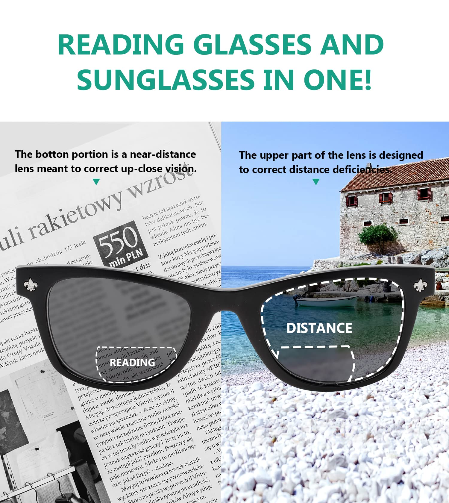 Eyekepper Classic Bifocal Sunglasses for Women - 5 Pack Reading Sunglasses with UV Protection, Fashionable & Comfortable - Perfect for Driving, Reading, Outdoor Activities