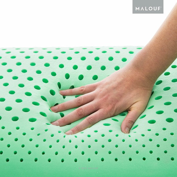 Malouf Zoned Dough Peppermint Pillow - Cooling Memory Foam Neck Support Pillow for Side, Back & Stomach Sleepers - Perfect for Hot Sleepers & Pain Relief at Home, Travel & Office
