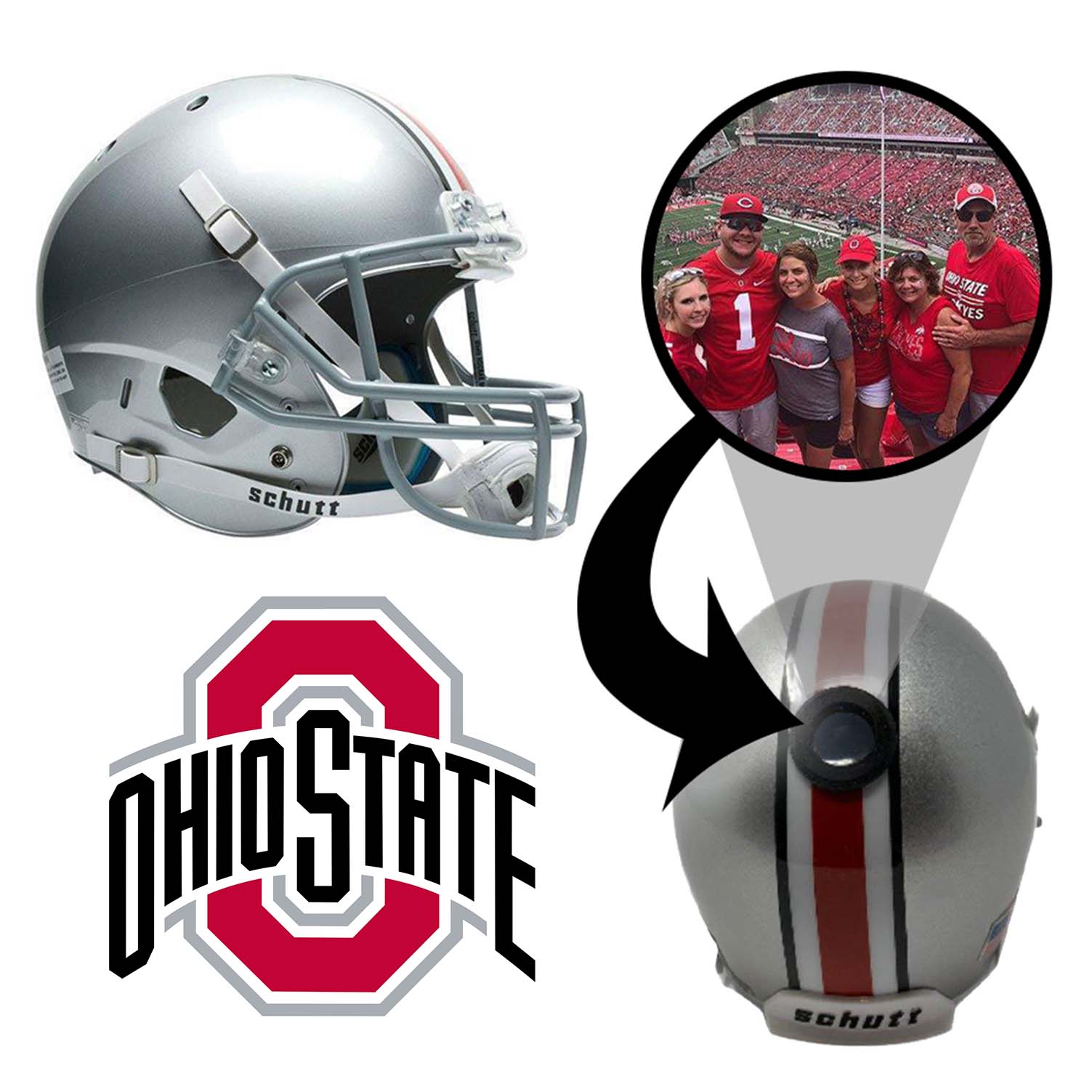 Ohio State Buckeyes Mini Football Helmet - Official College Collectible with Display Stand - Perfect for Fans, Gifts, and Game Room Decor