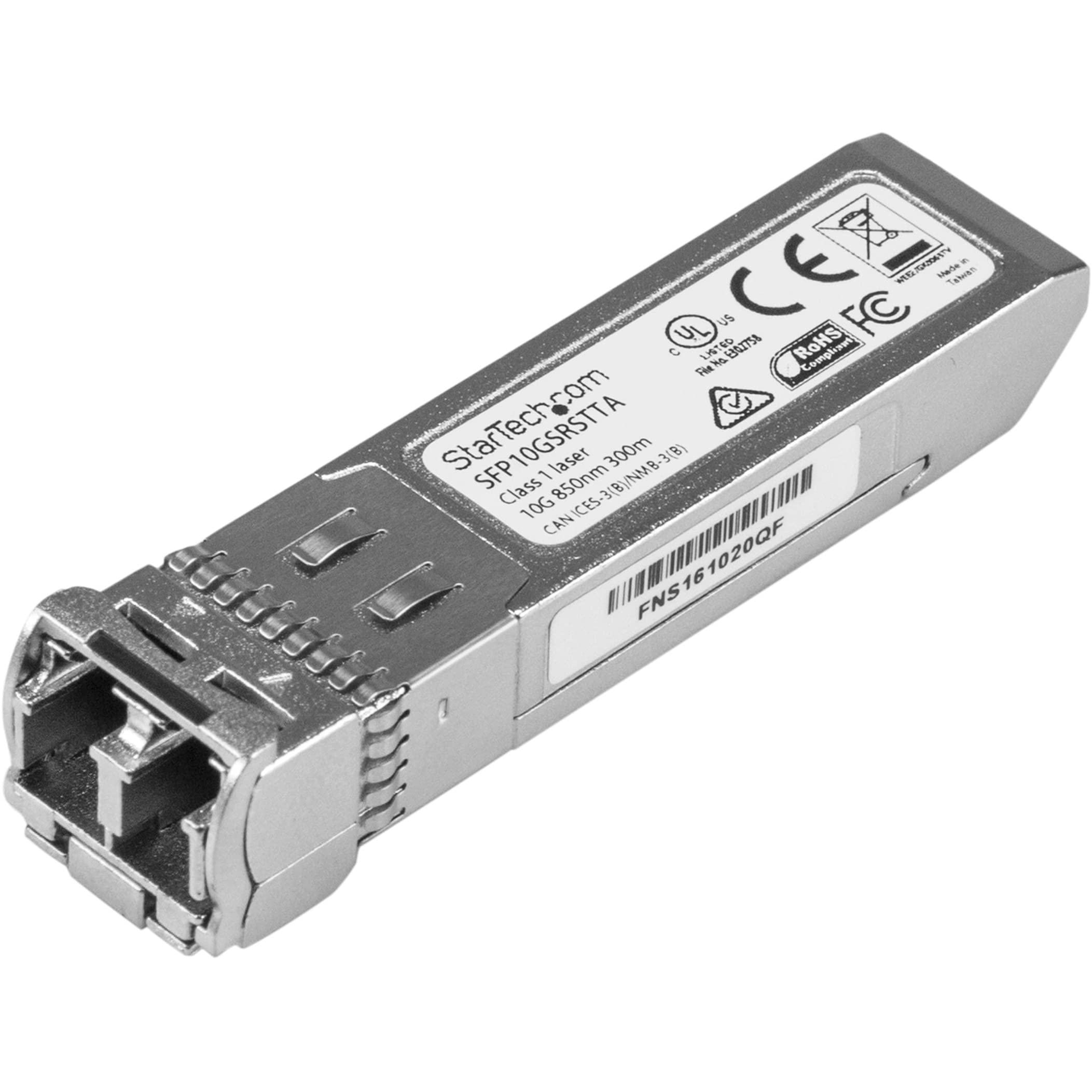 StarTech.com Cisco SFP-10G-SR-S Compatible 10G SFP+ Module - 10GBASE-SR Multimode Fiber Optic Transceiver - 850nm 300m LC Connector - for Cisco Firepower, ASR9000, C9300 - Ideal for Data Centers & Enterprise Networks (SFP10GSRSTTA)