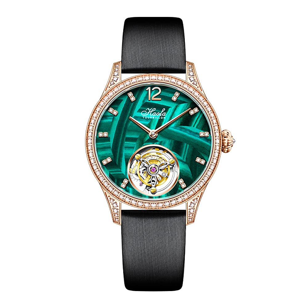 Haofa Women's Luxury Tourbillon Mechanical Watch - 40-Hour Power Reserve, Stainless Steel Case, Sapphire Crystal, Waterproof - Elegant Dress Watch for Women (Model 1809) | Perfect for Business, Evening Events & Special Occasions