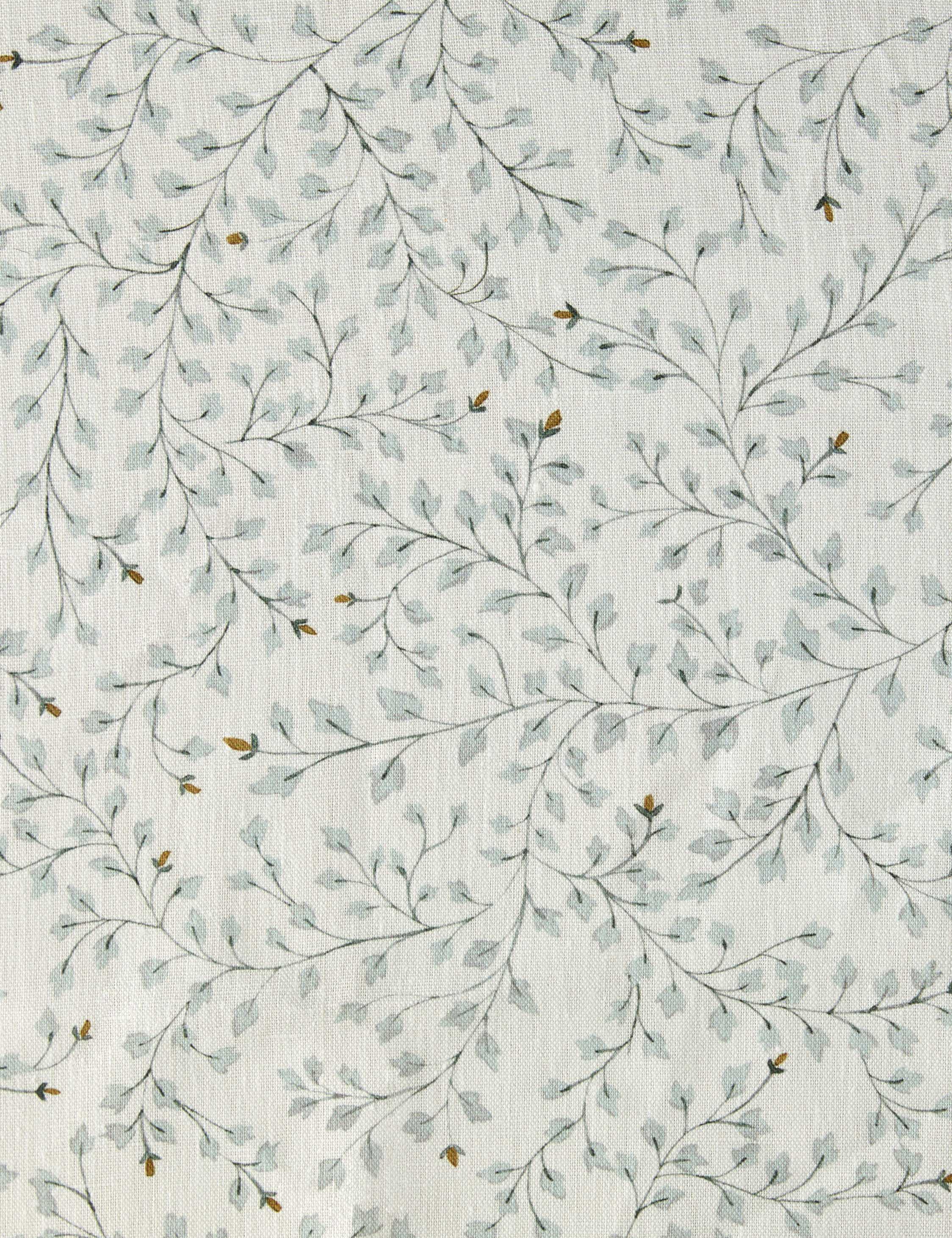 Rylee + Cru Dainty Leaves Linen Fabric - Premium Soft Textile for Home Decor, DIY Crafts & Fashion Sewing Projects