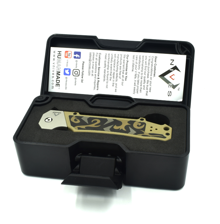 V Nives Vamp Dagger Folding Knife - Tactical Pocket Knife with Stainless Steel Blade for Outdoor, Camping, Survival & EDC (Everyday Carry)