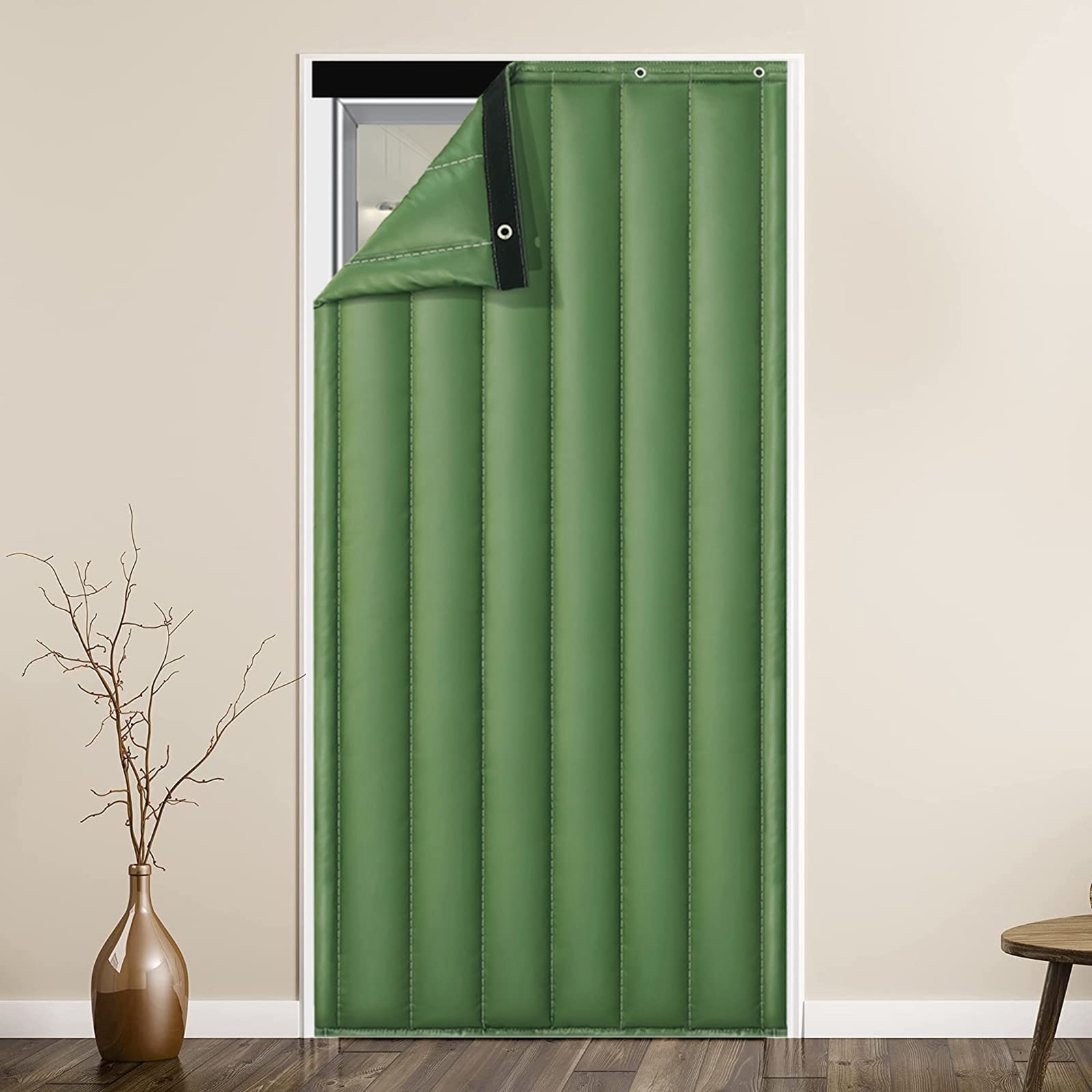 Soundproof Door Curtain - Heavy Duty Thermal Insulated Noise Reducing Screen Door Cover for Kitchen, Bedroom, Patio & Bar | Blocks Drafts & Enhances Privacy for Home & Commercial Use
